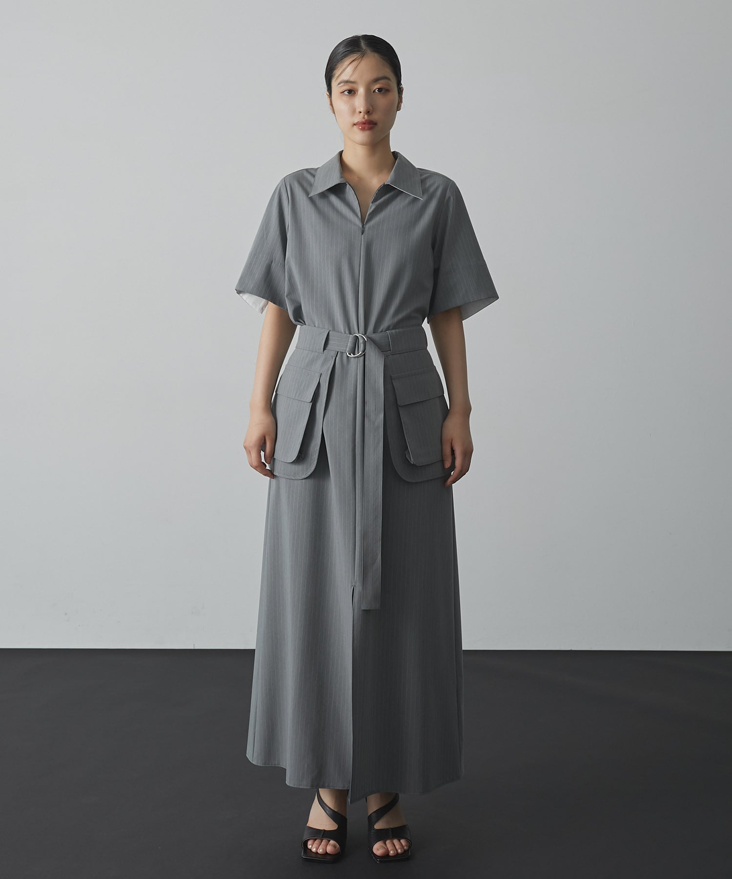 Cargo Belted Shirt Dress