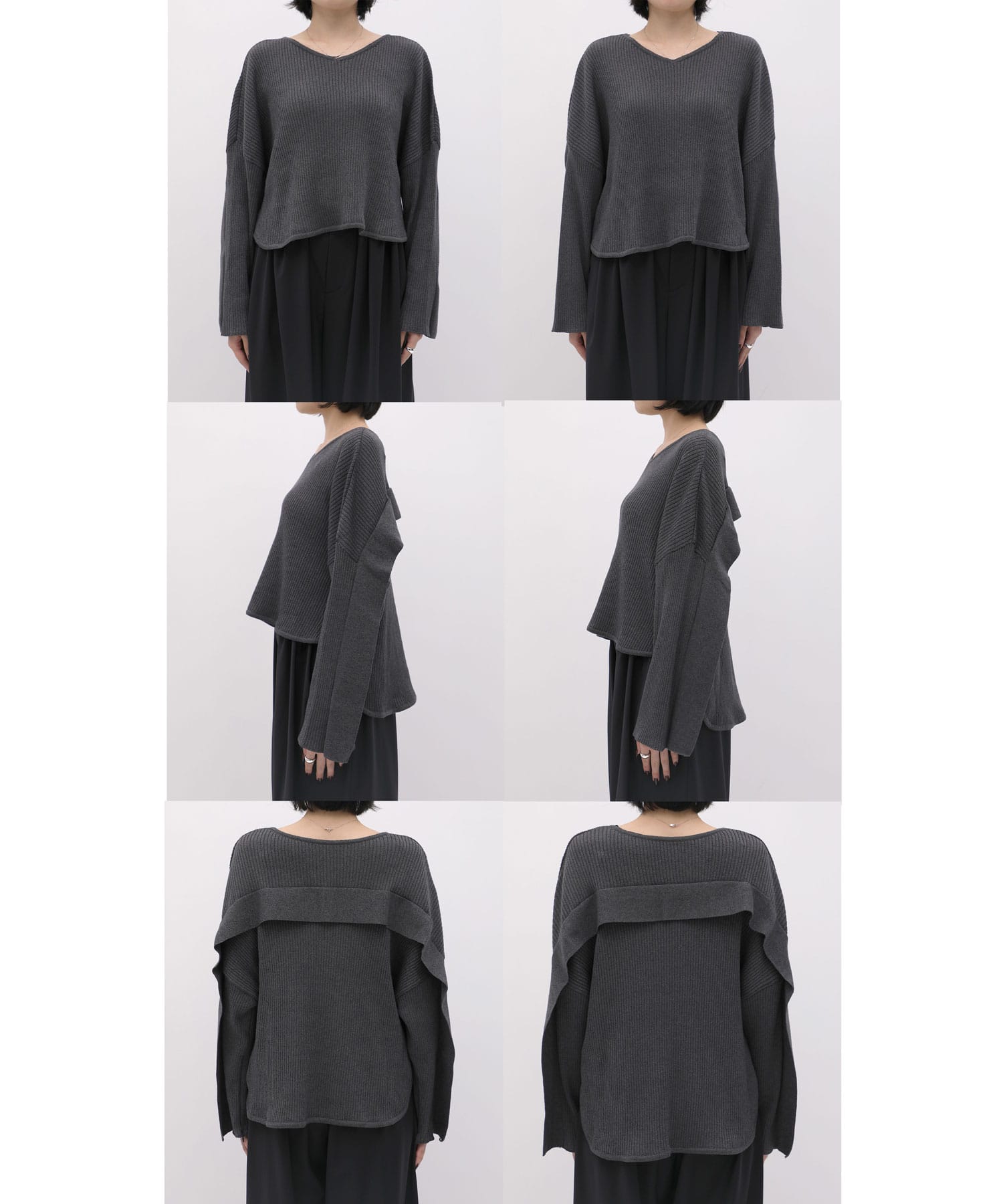バックロングニットプルオーバー