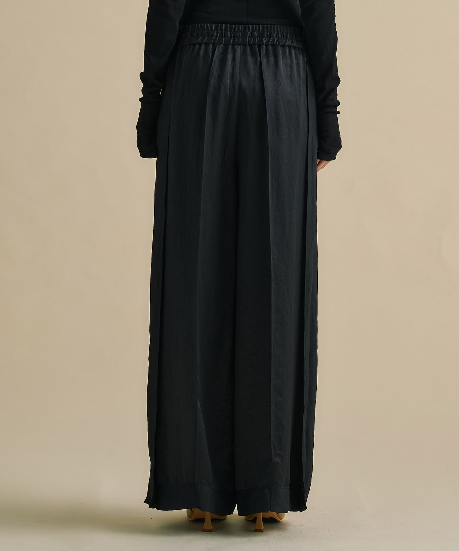 Vintage Leather Belted Satin Pants