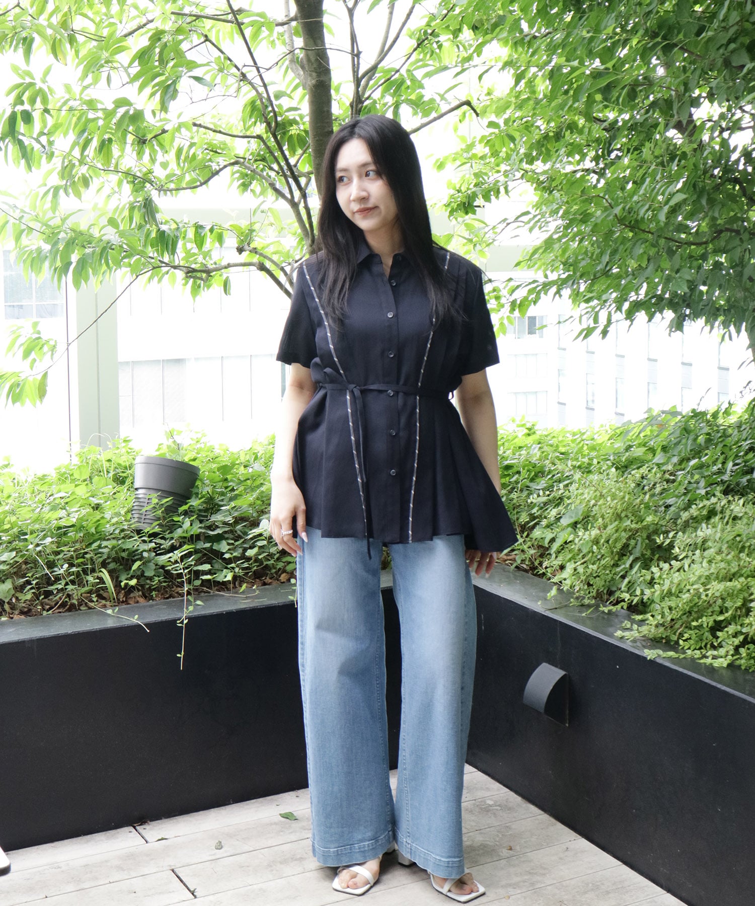 ランダムタックメッシュシャツ