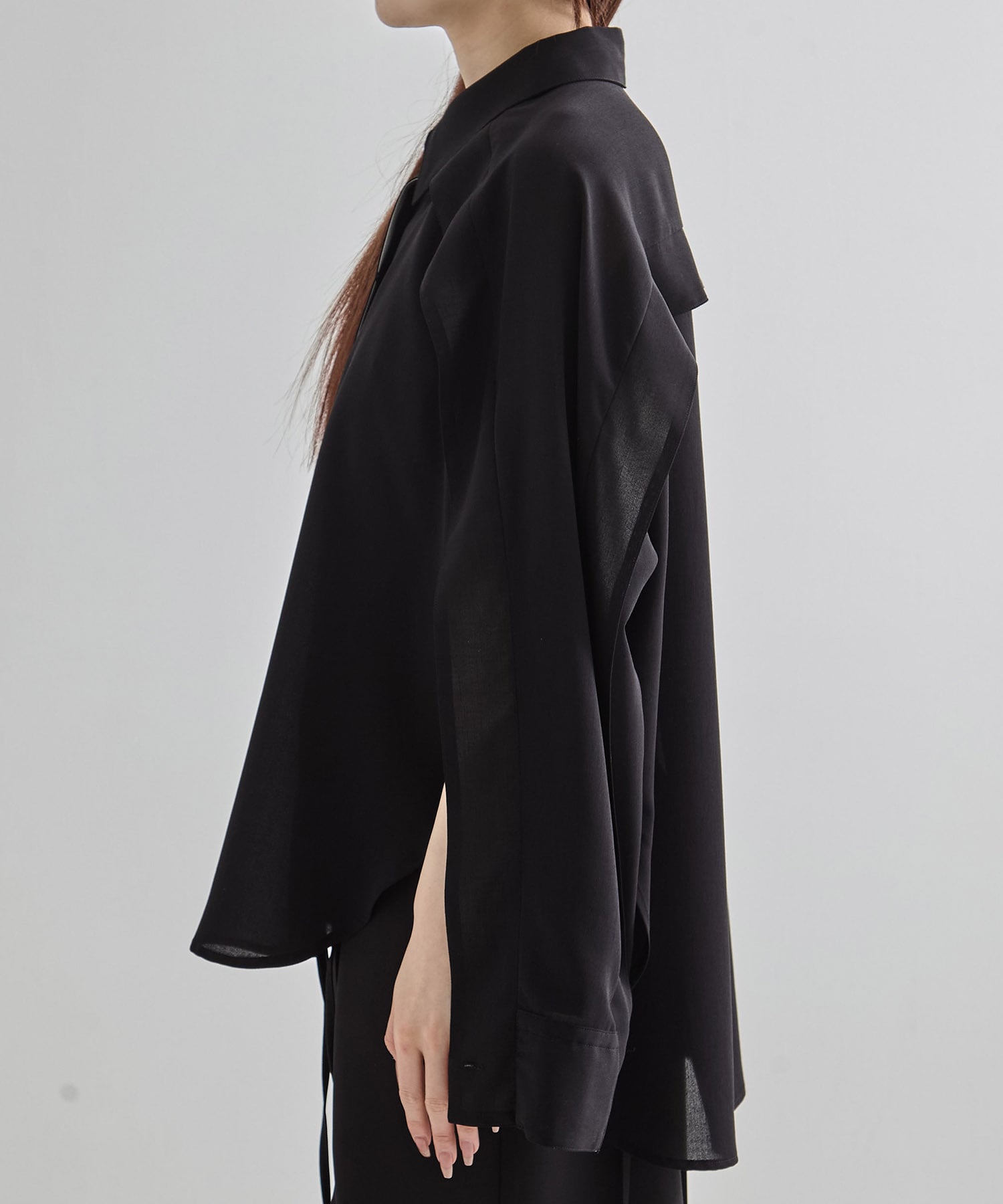 Cape Detail Sheer Over Shirt