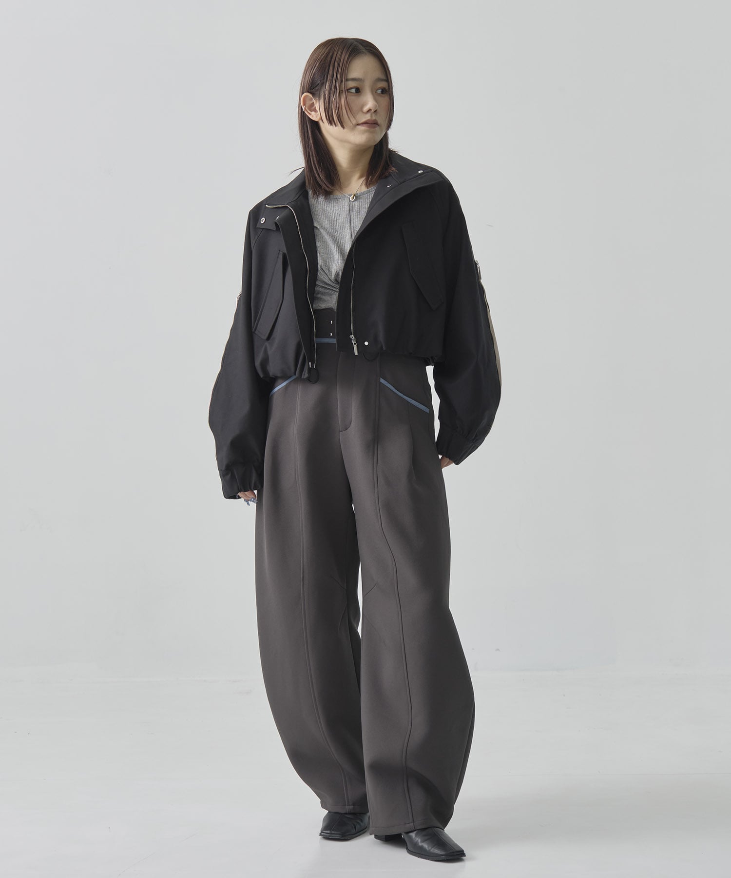 〈残りわずか〉ジップアップブルゾンジャケット