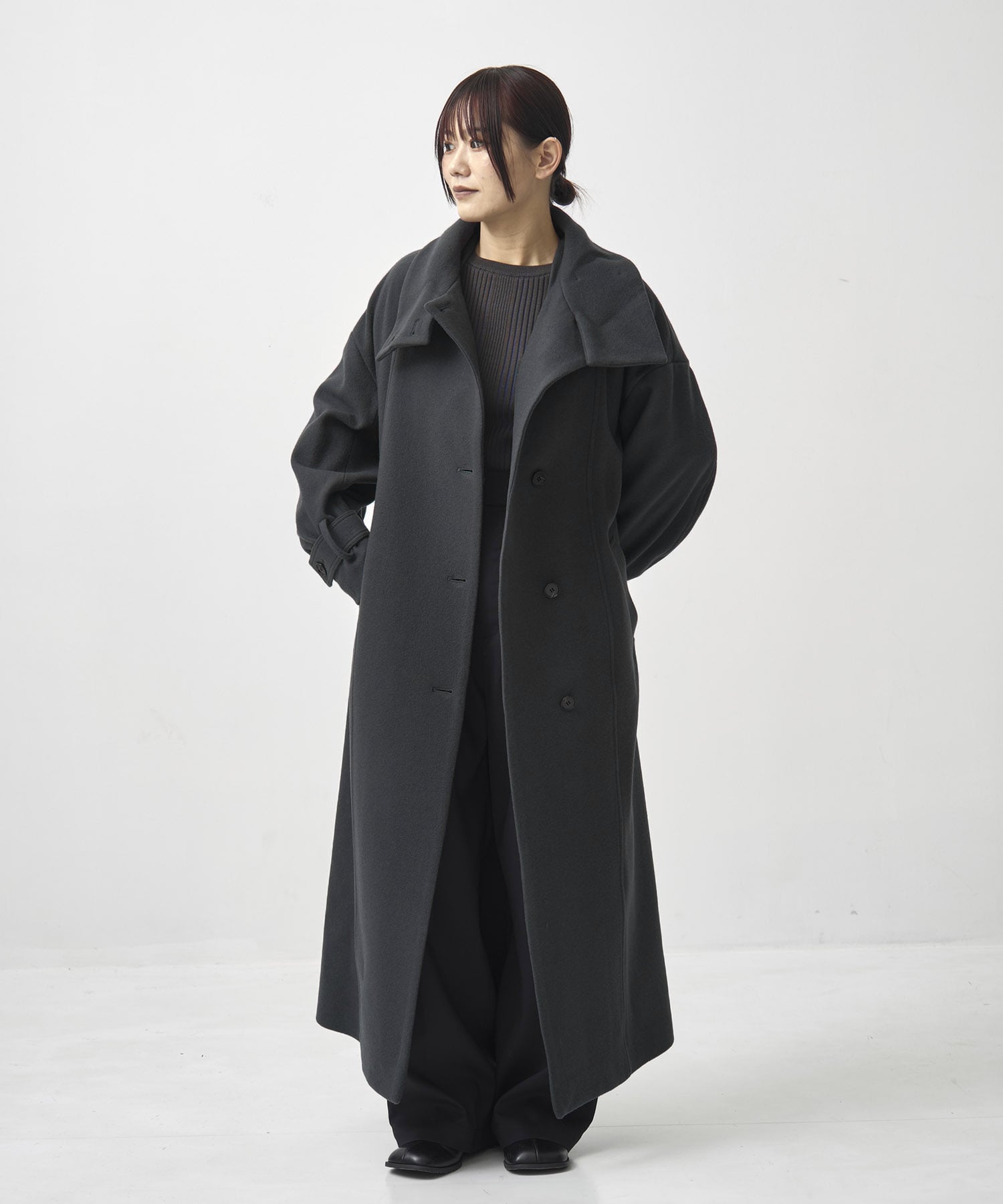 〈再入荷〉スタンドカラーロングコート