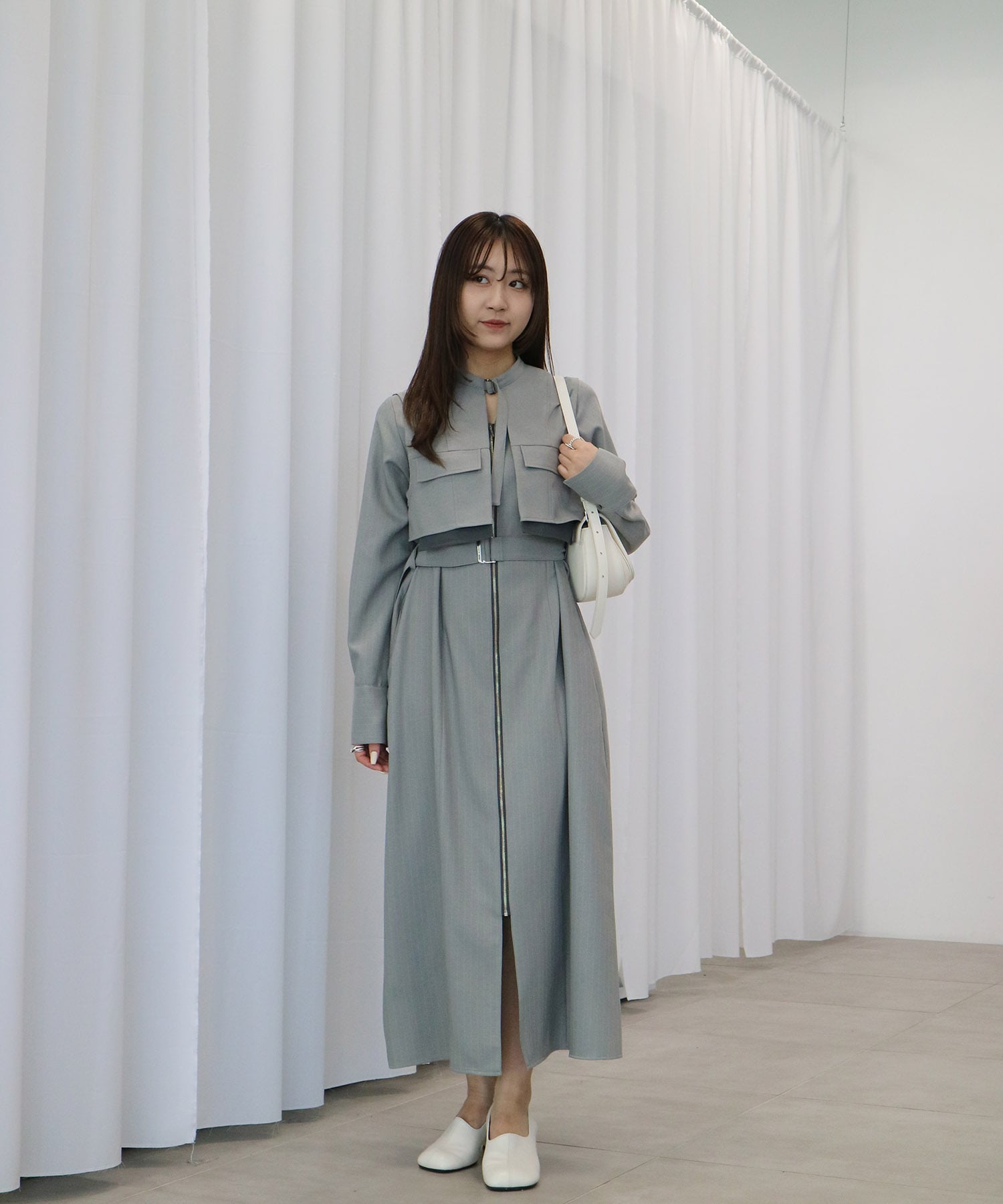 ポケットベストSETジッパーワンピース