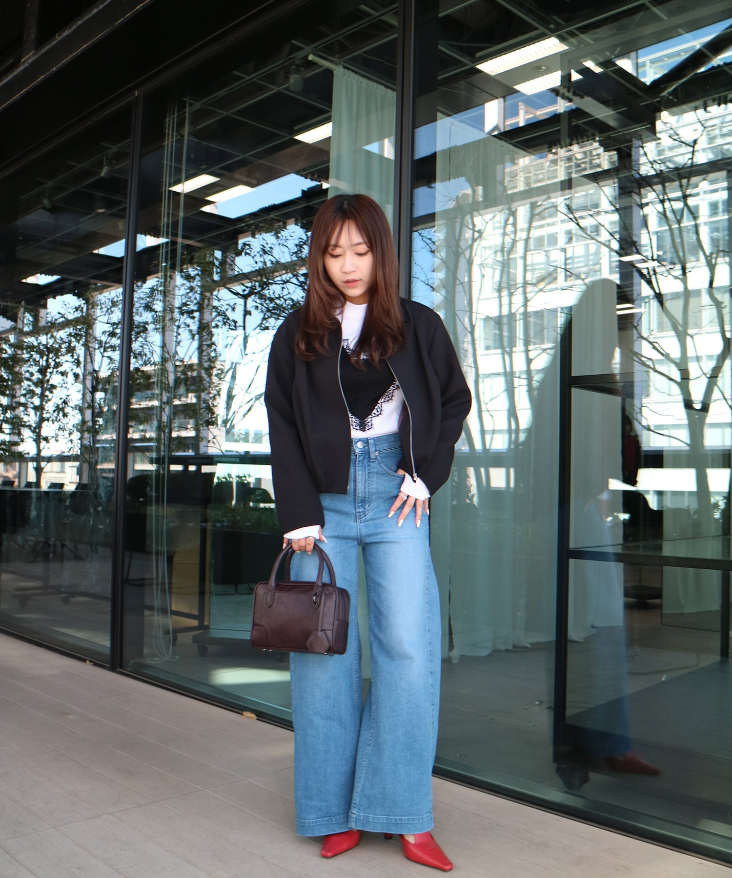 バックベルトタックブルゾン