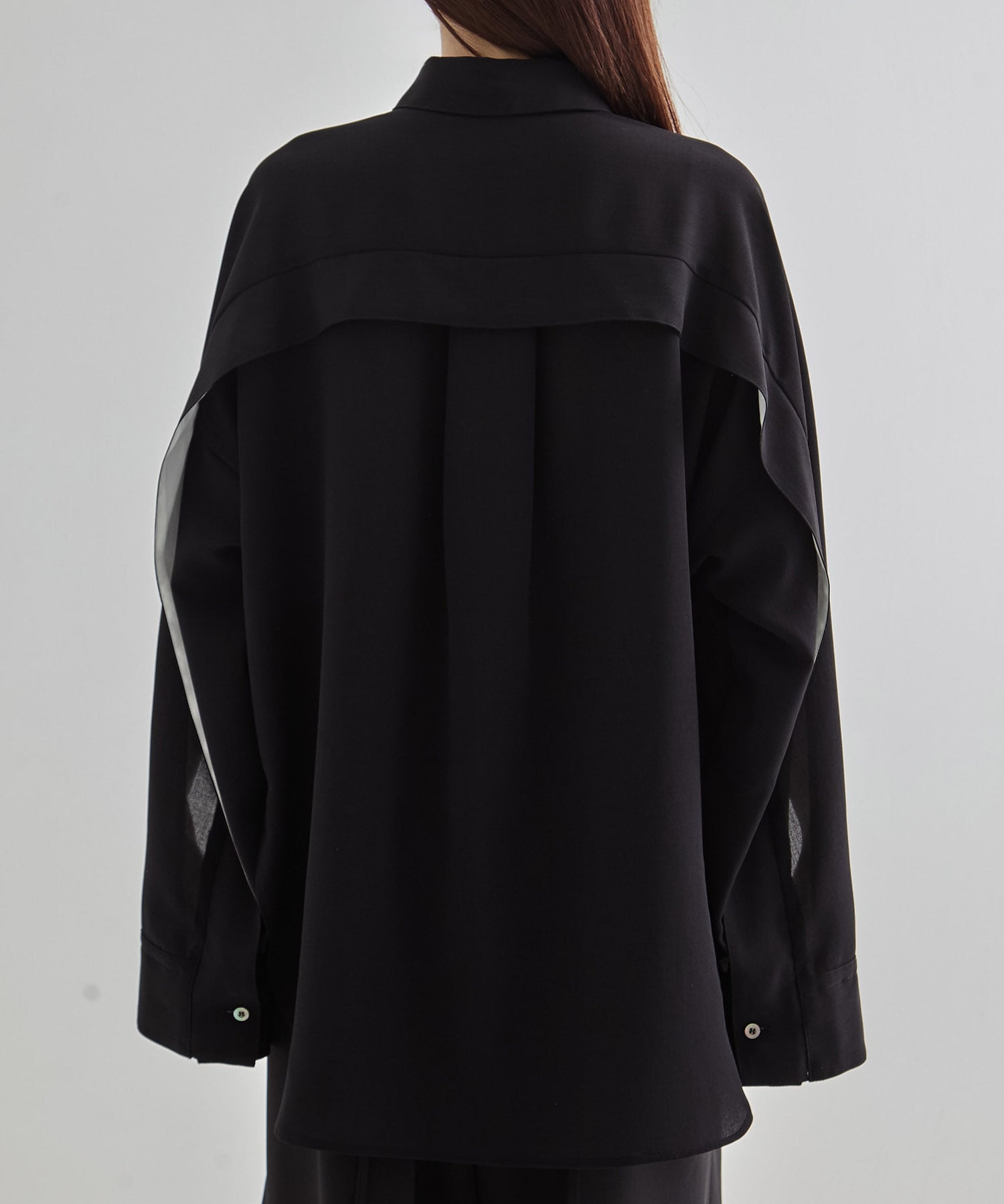 Cape Detail Sheer Over Shirt