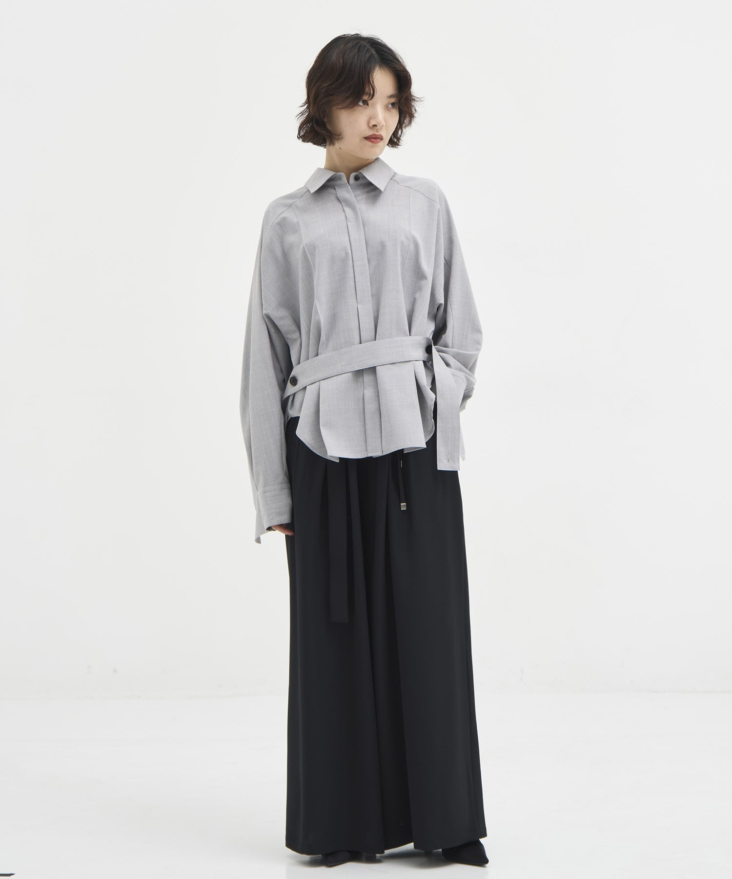Belted Cape Detail Shirt