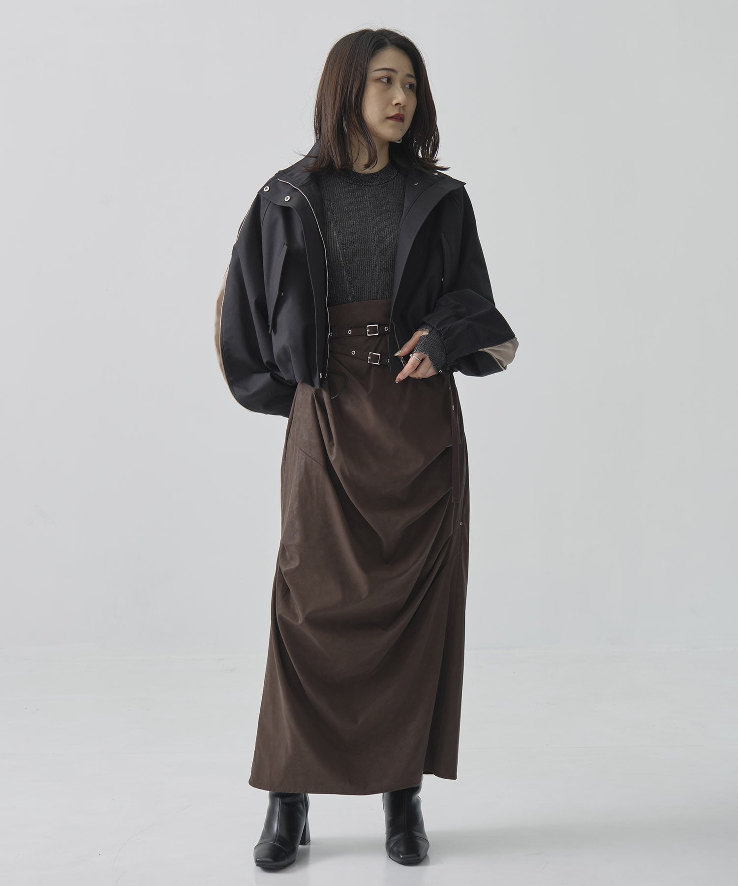 〈残りわずか〉ジップアップブルゾンジャケット