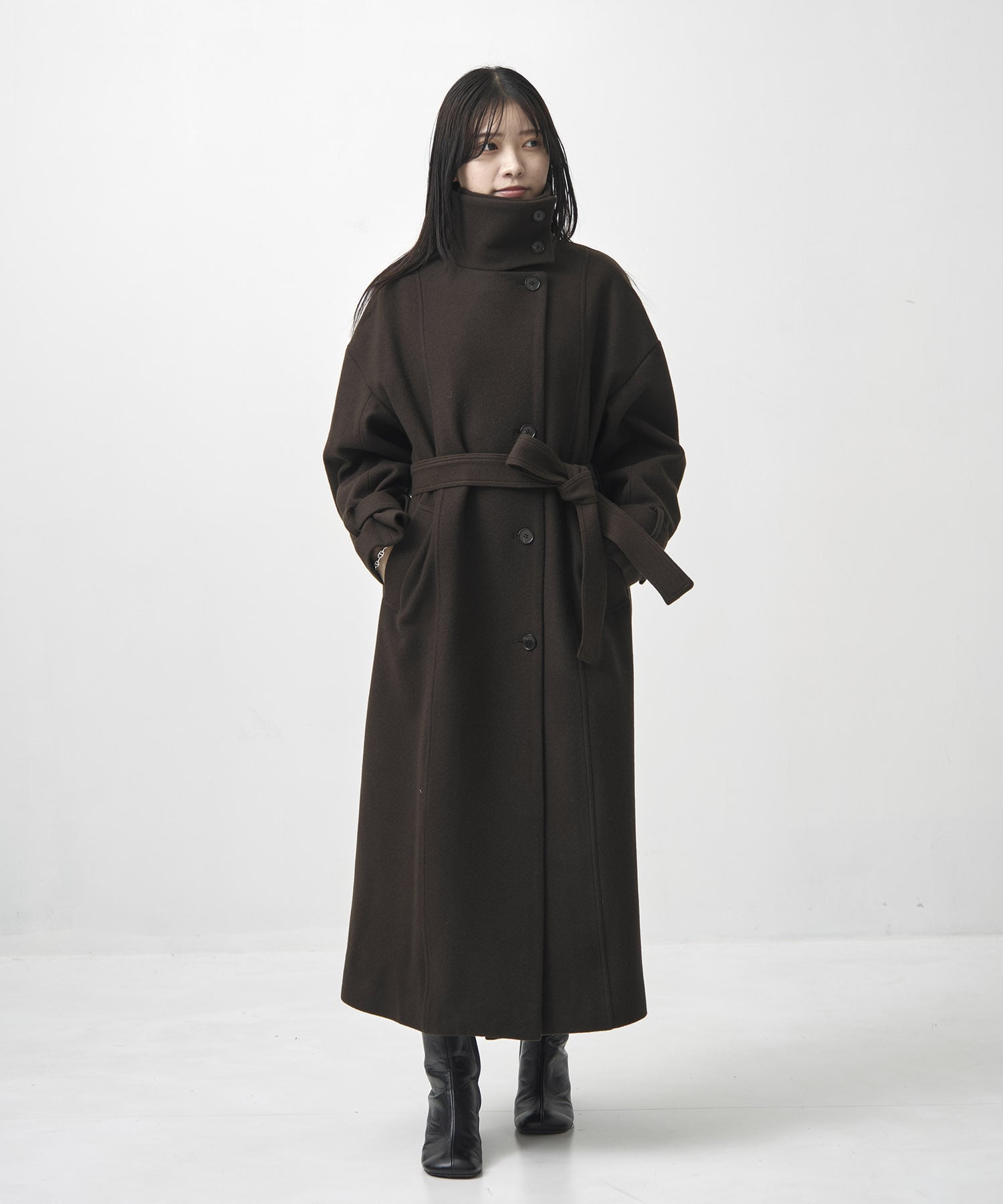 〈再入荷〉スタンドカラーロングコート