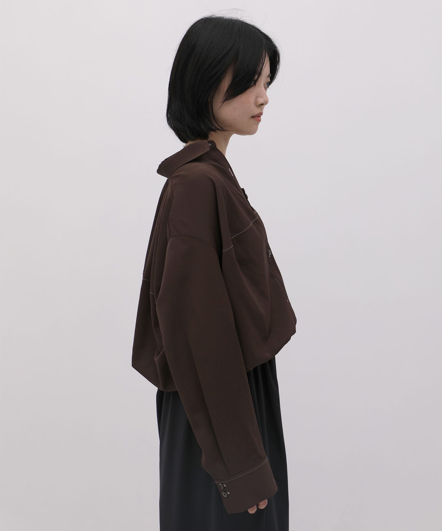 ロングスリーブレイヤードバルーンシャツ