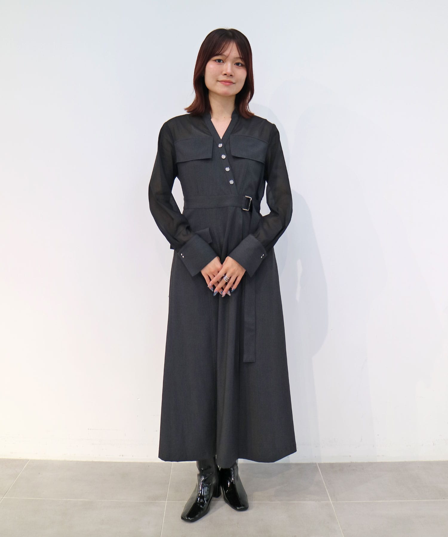 〈一部店舗限定〉フラップアシメワンピース