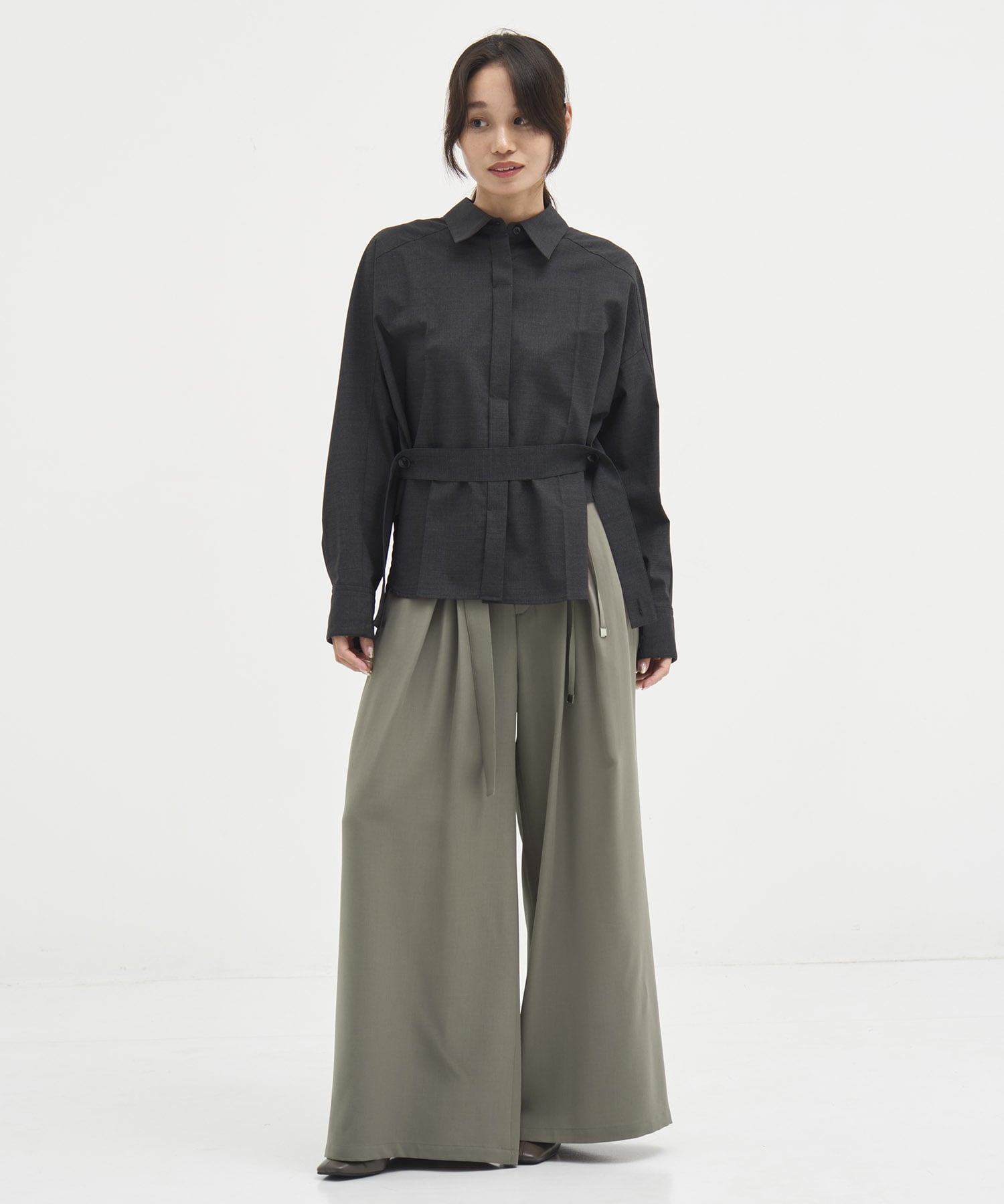 Belted Cape Detail Shirt