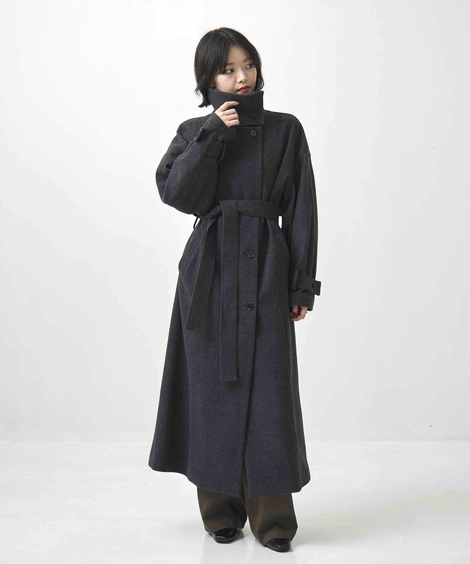 スタンドカラーロングコート(1 GREY): : ウィメンズ｜UNITED TOKYO
