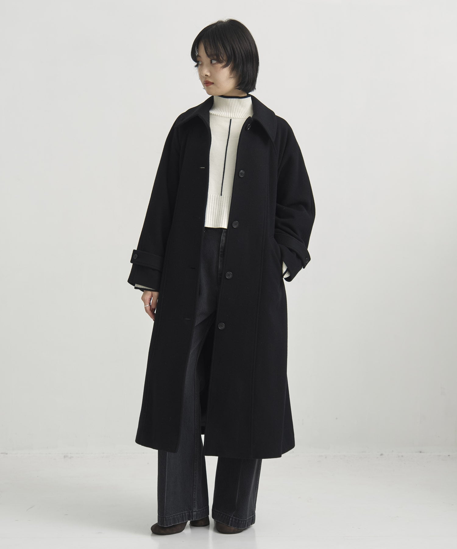 最終入荷〉【WEB限定】2wayウールロングコート(1 BLACK): : ウィメンズ
