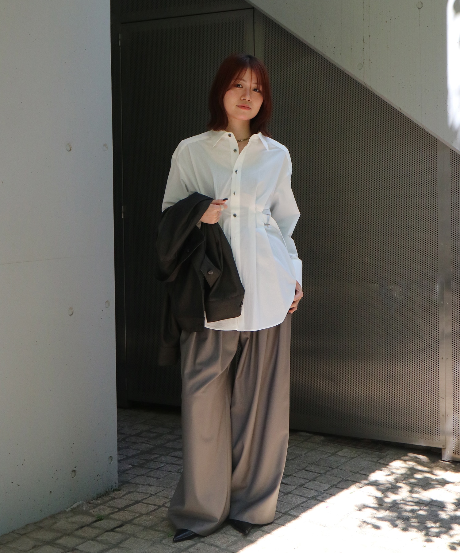 TOKYO BASE タックゴムシェイプベルトシャツ　ピンク　限定品　FREE タックゴムシェイプベルトシャツ(FREE WHITE): : ウィメンズ｜UNITED