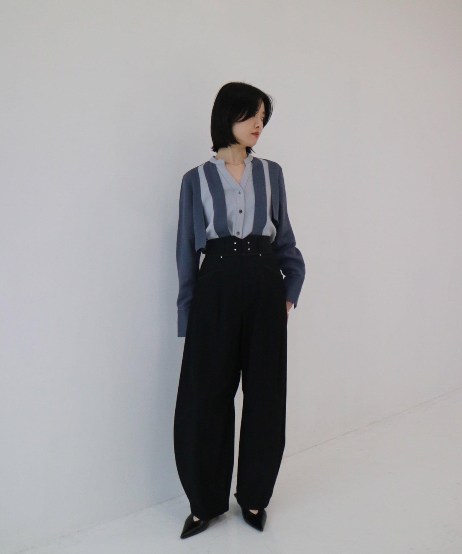 【WEB限定】レイヤードバイカラーブラウス