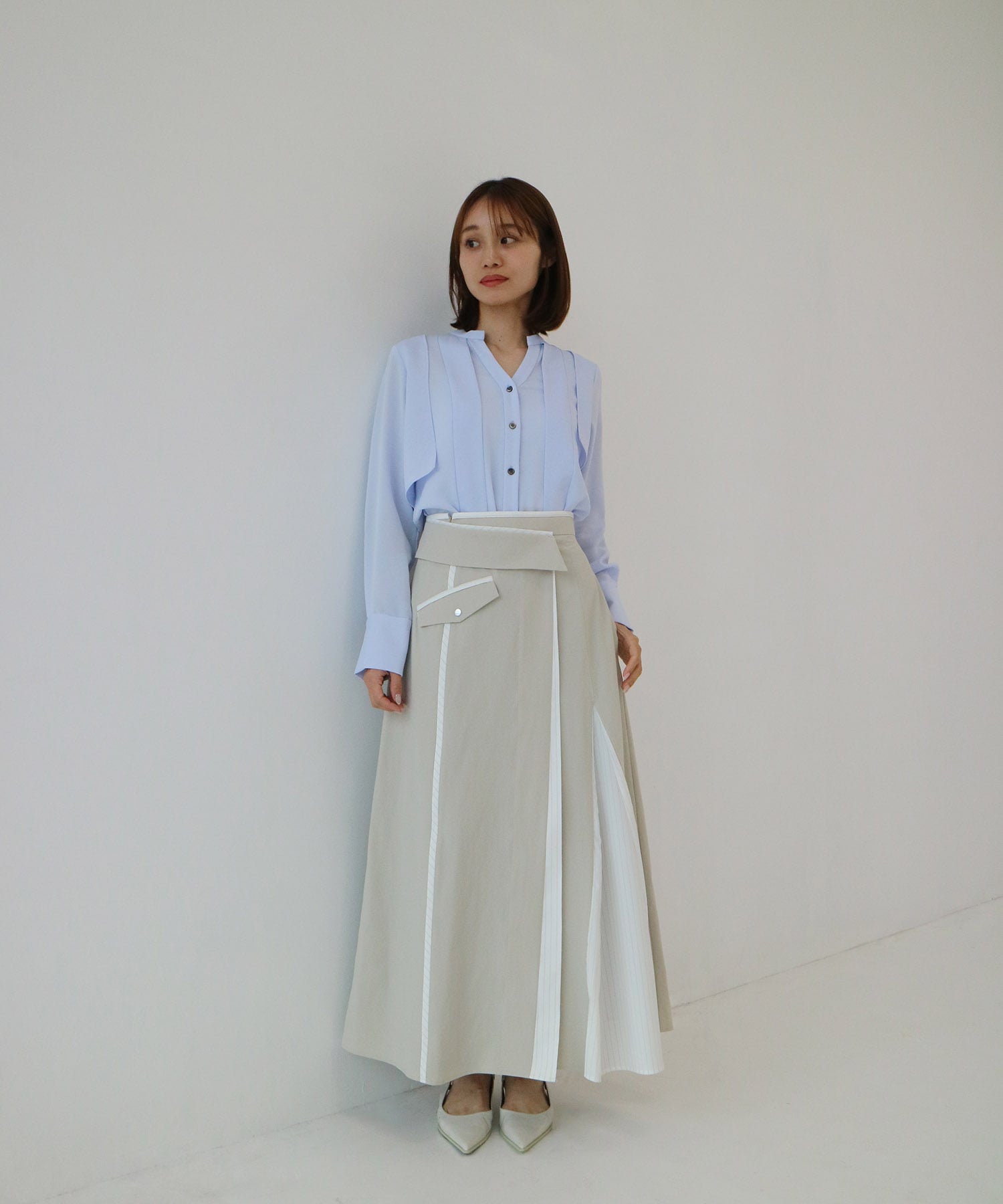 【WEB限定】レイヤードバイカラーブラウス