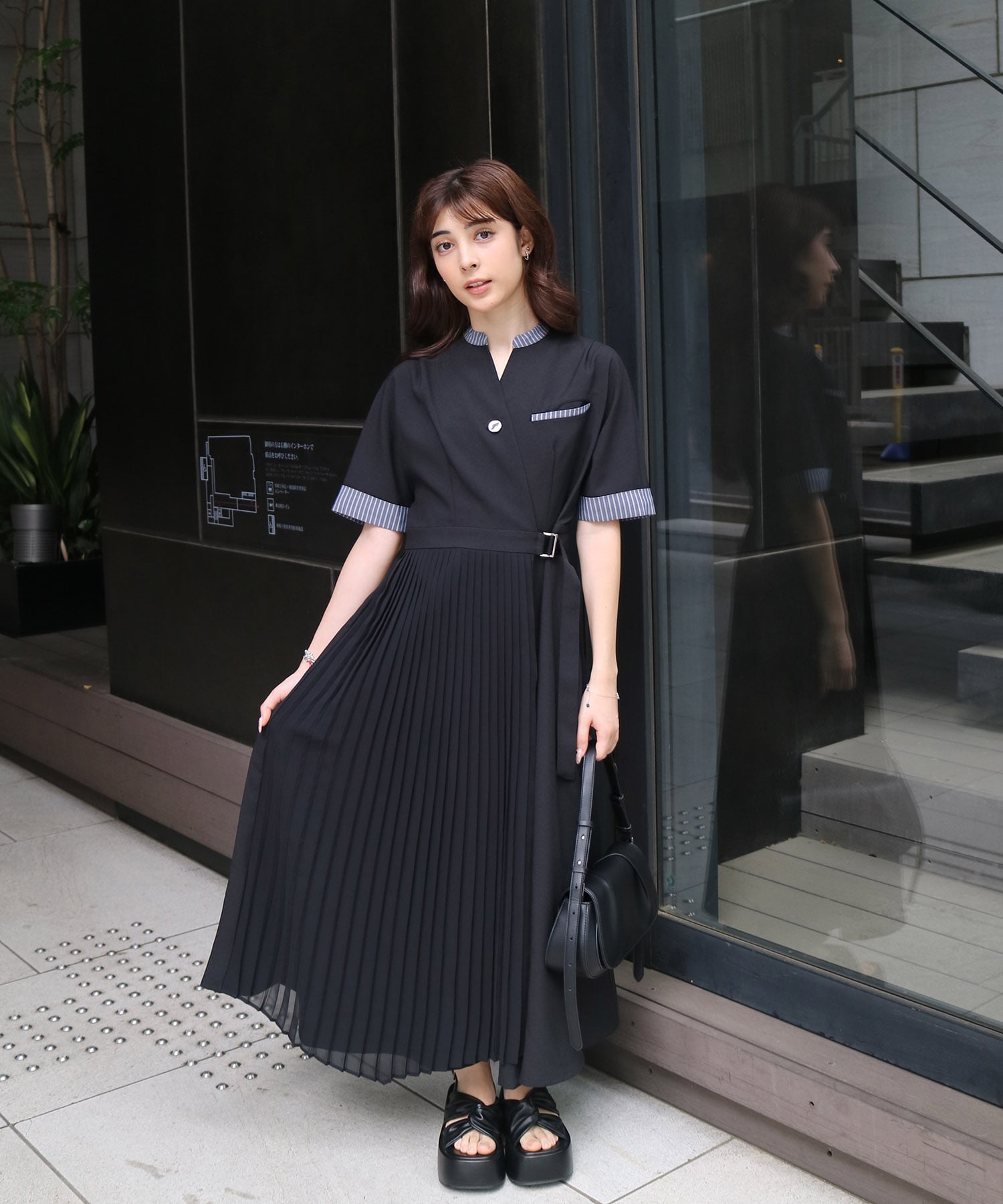 〈サイズ2残りわずか〉ラッププリーツワンピース