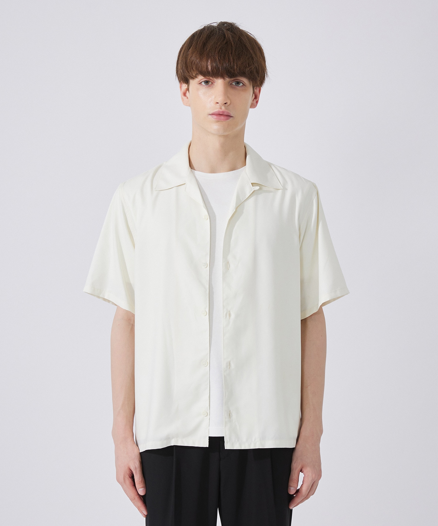 ベーシックオープンカラーシャツ(1 OFF WHITE): : メンズ｜UNITED