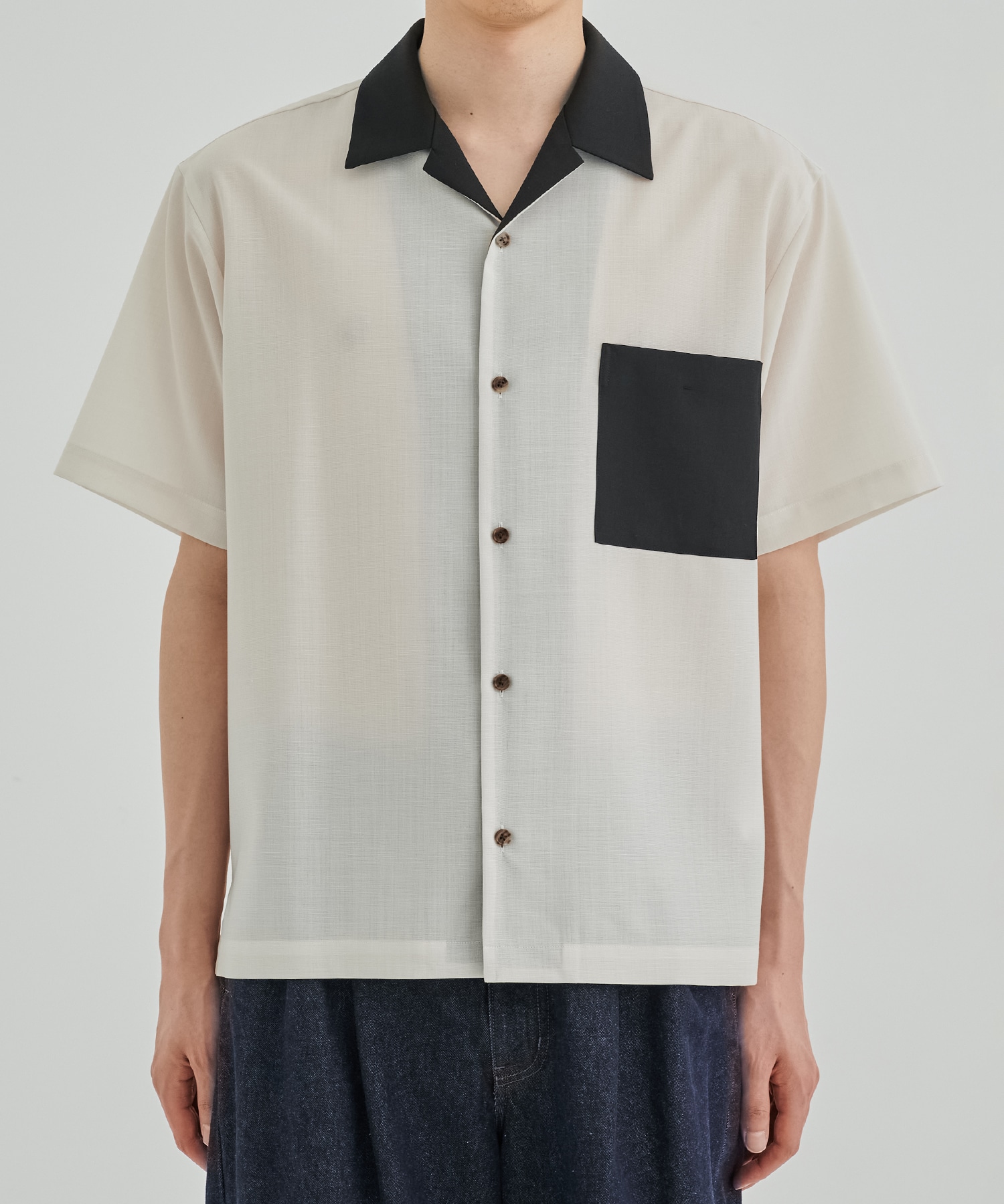 SUMMER WOOL オープンカラーシャツ
