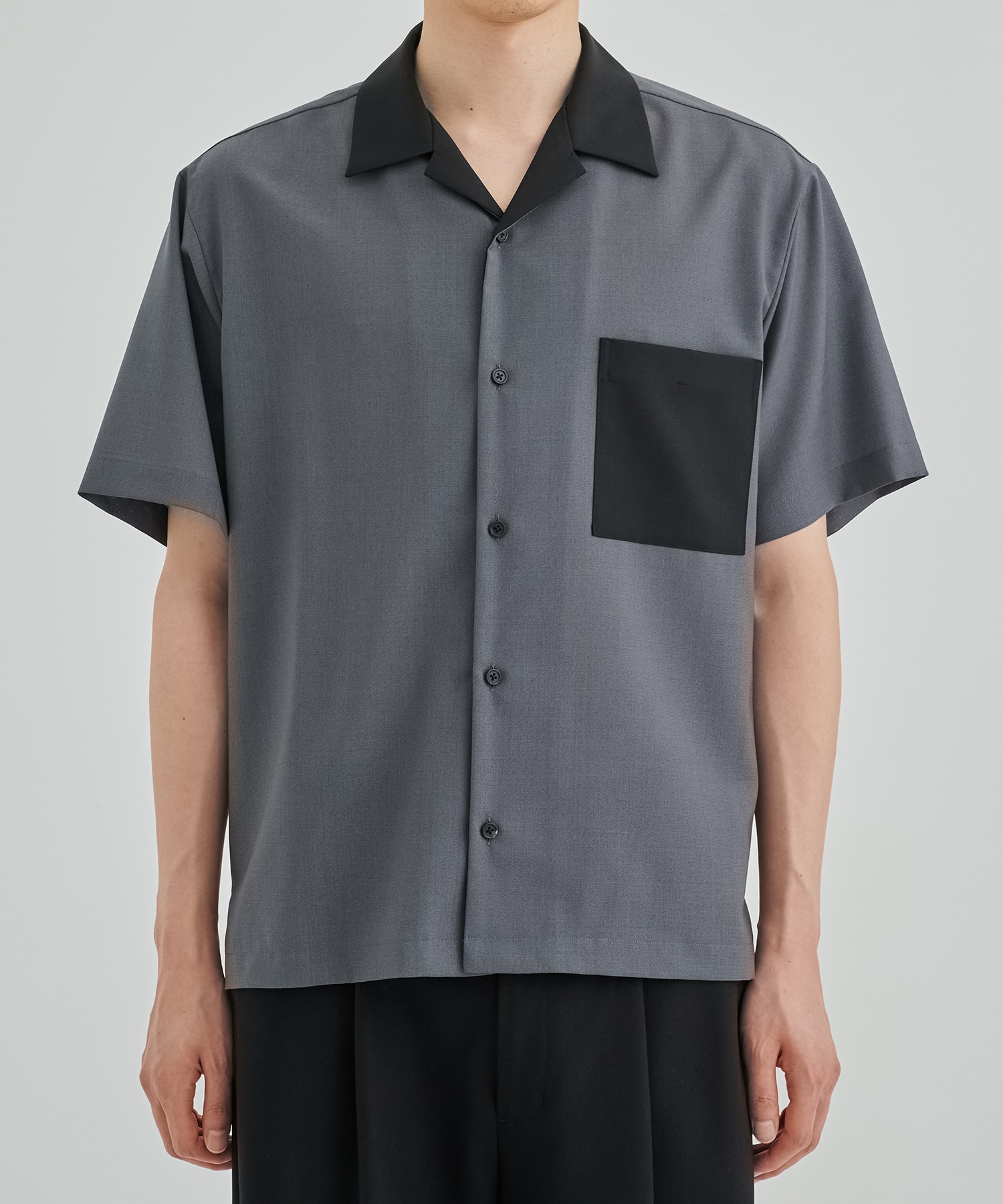 SUMMER WOOL オープンカラーシャツ