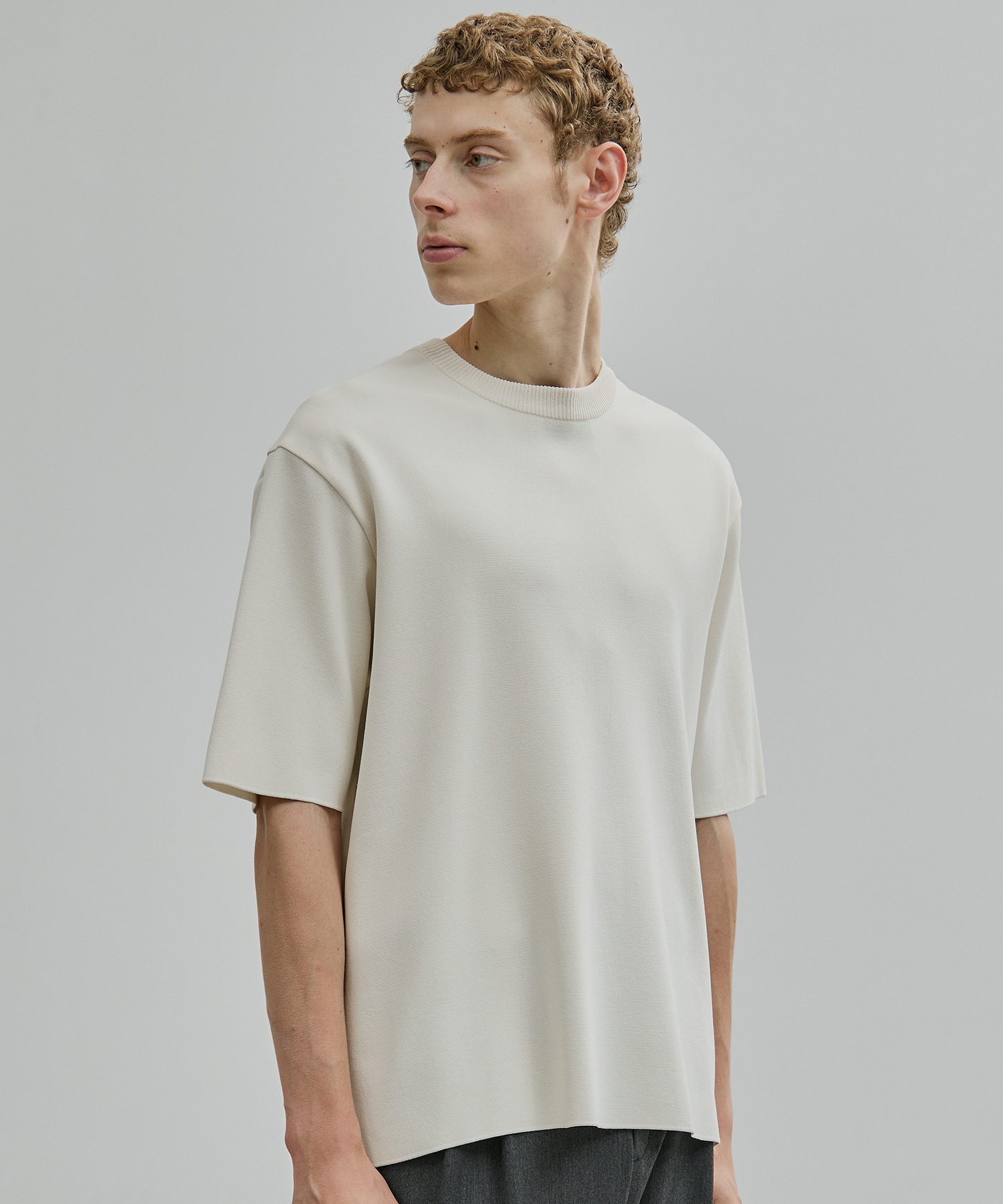 18G サーブルストレッチクルーネックニットTEE