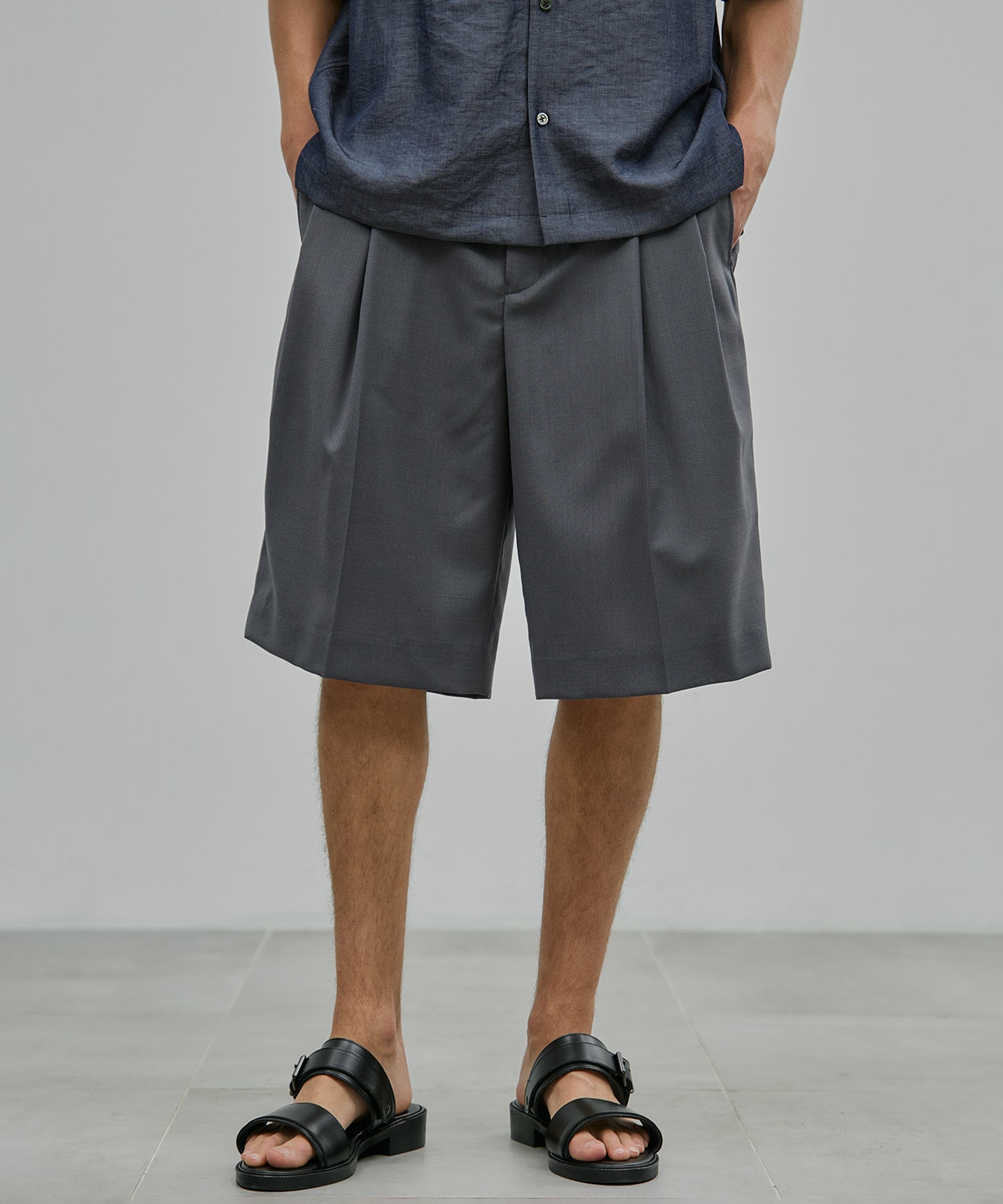 SUMMER WOOL 2タックイージーショーツ