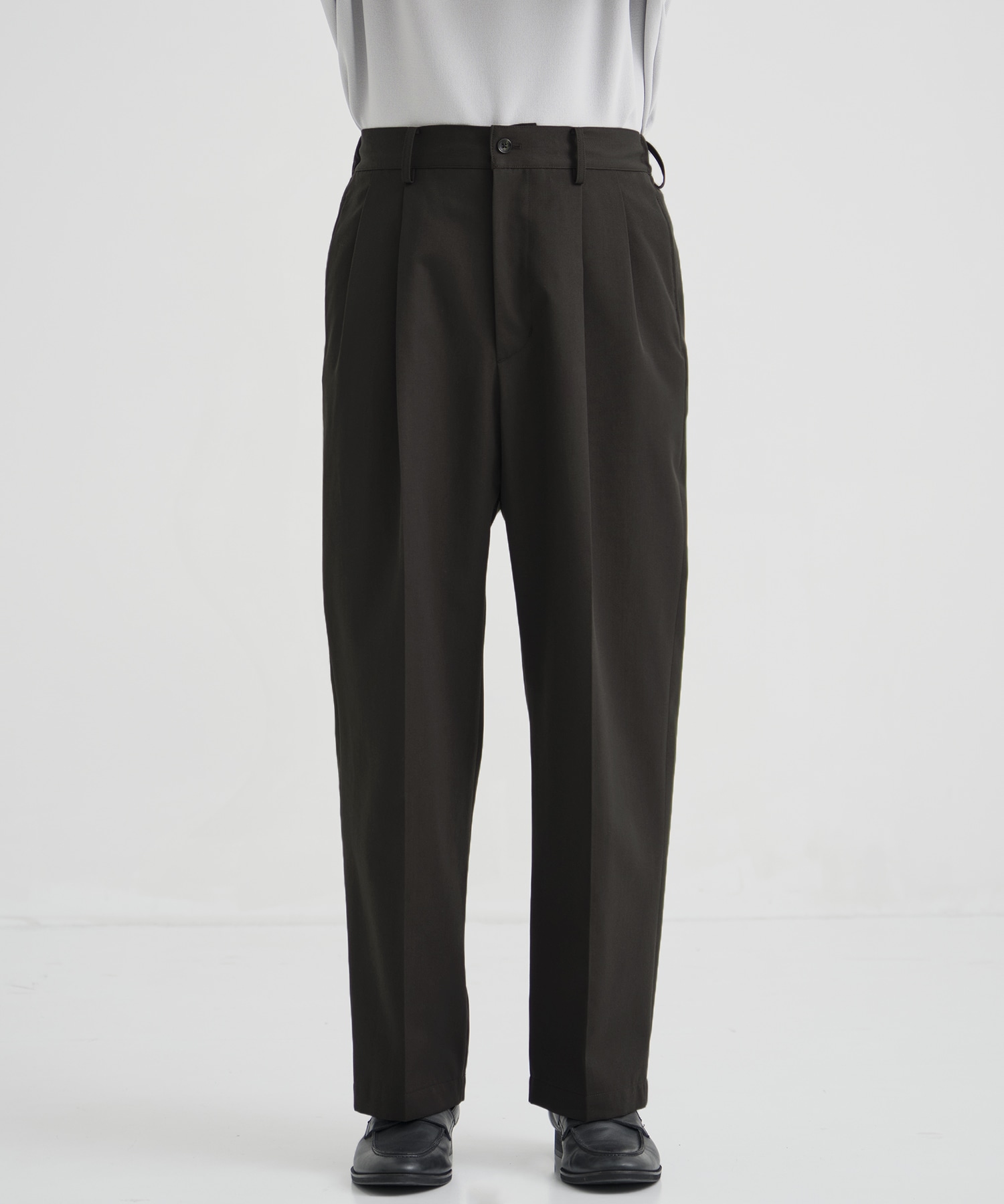 WOOL COTTON ギャバ 2タックパンツ