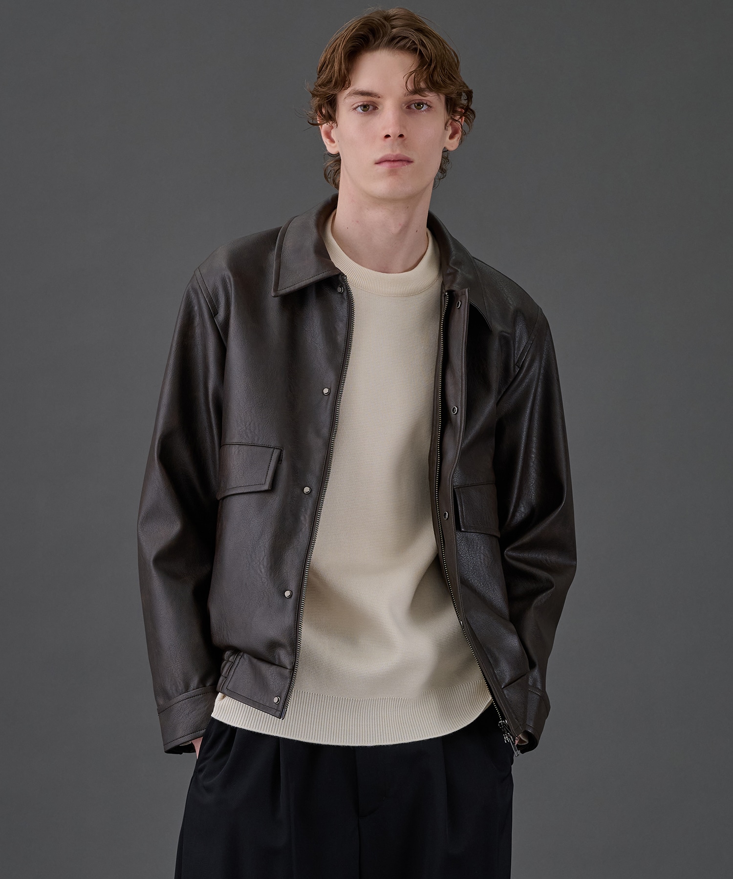 VINTAGE LEATHER ブルゾン