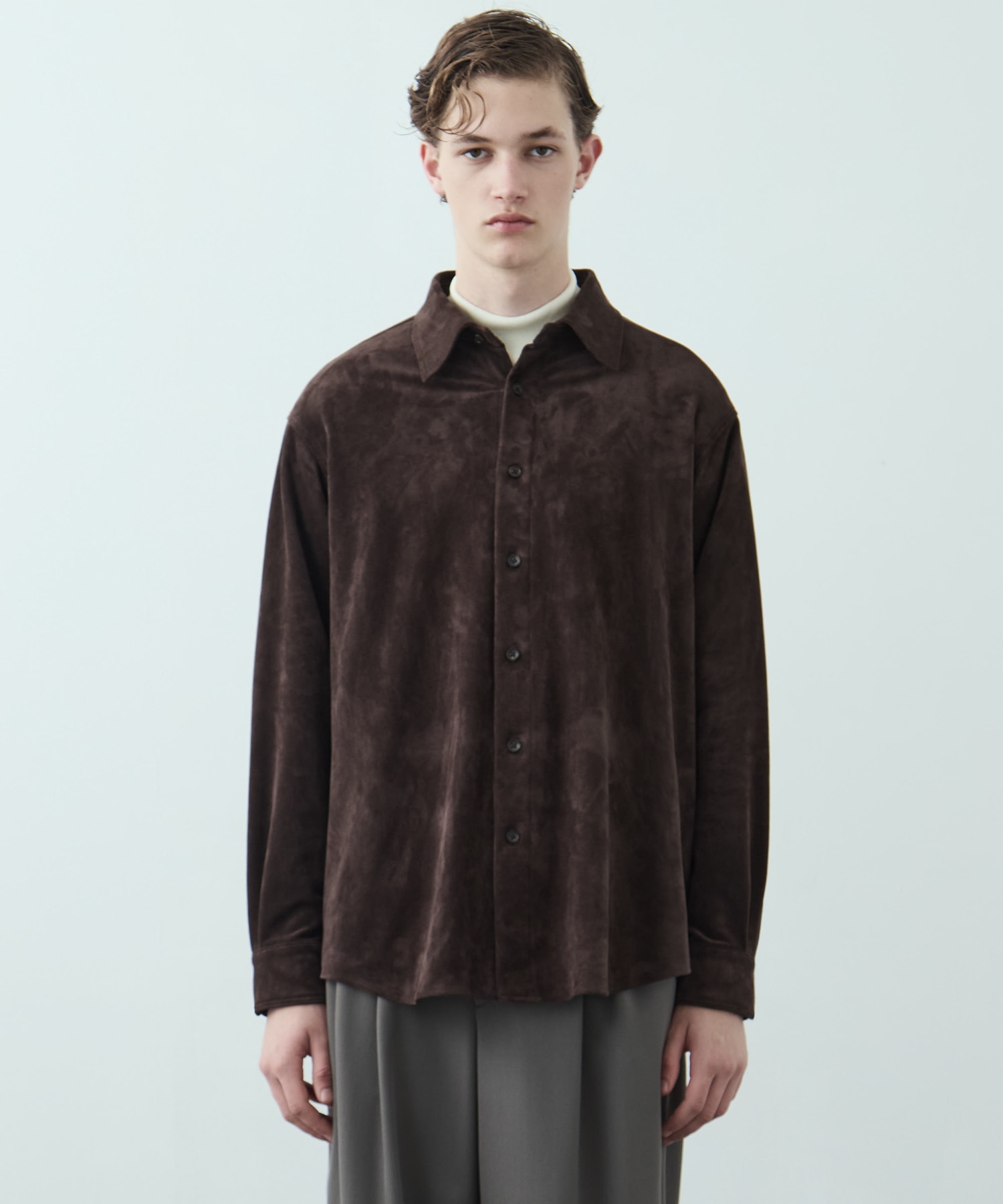 FEATHER SUEDE ロングスリーブシャツ