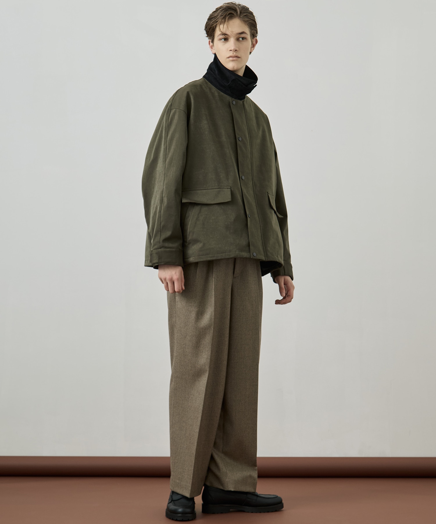 ウールフラノ  2タックストレートパンツ