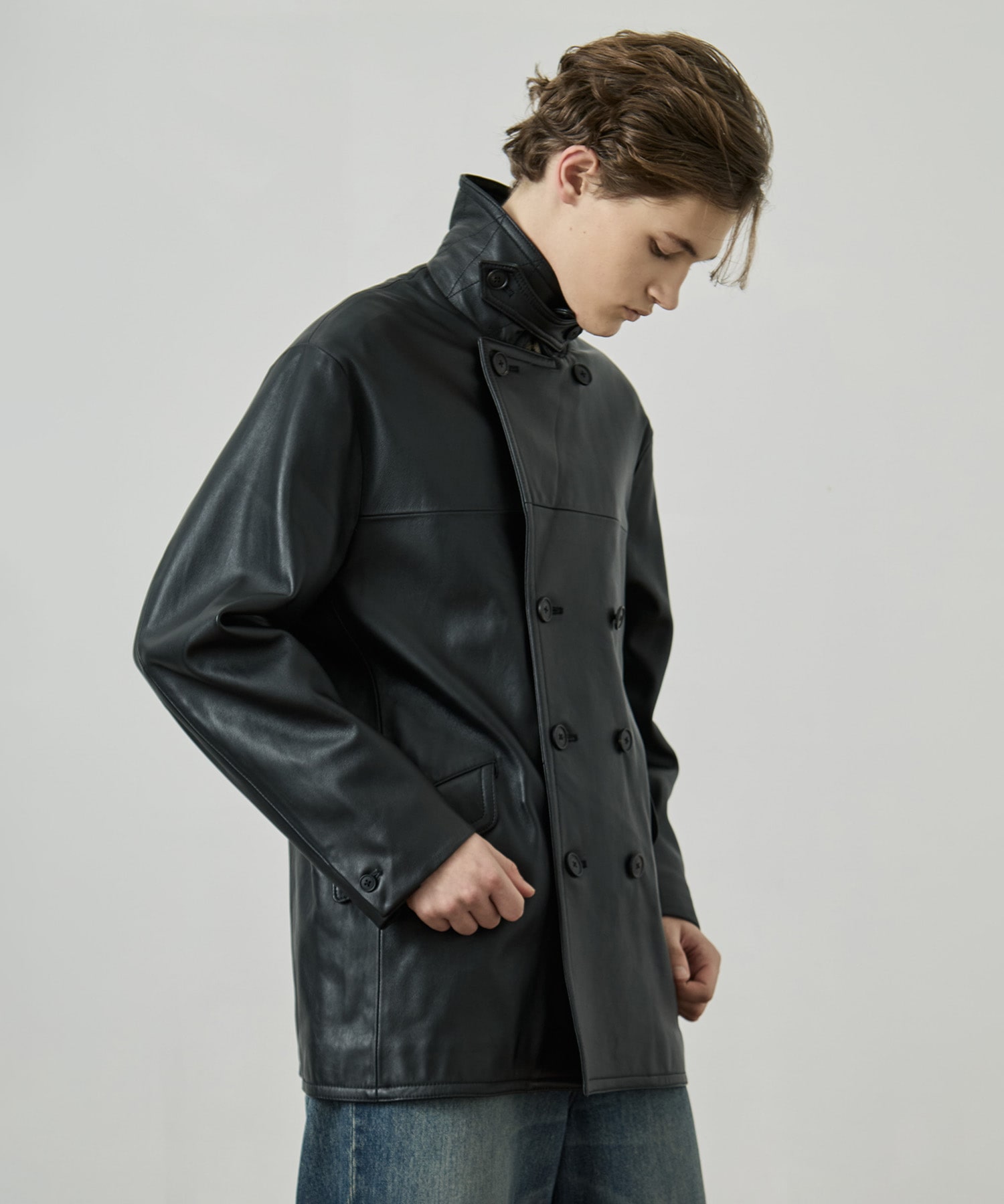 ラムレザー ピーコート