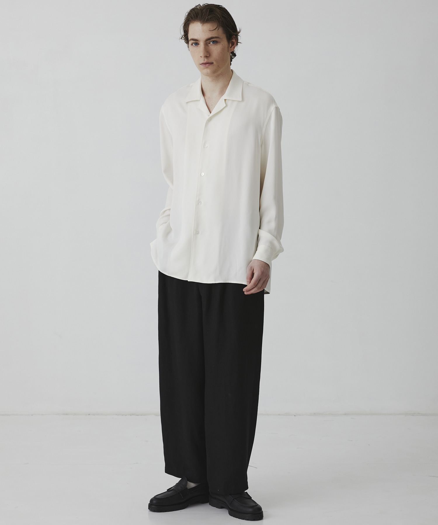 DOUBLE TWIST CUPRA オープンカラーシャツ