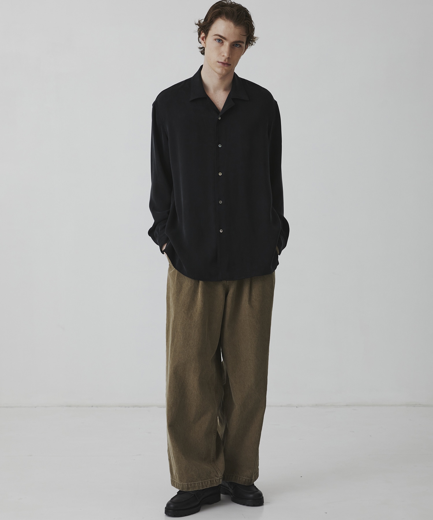 DOUBLE TWIST CUPRA オープンカラーシャツ