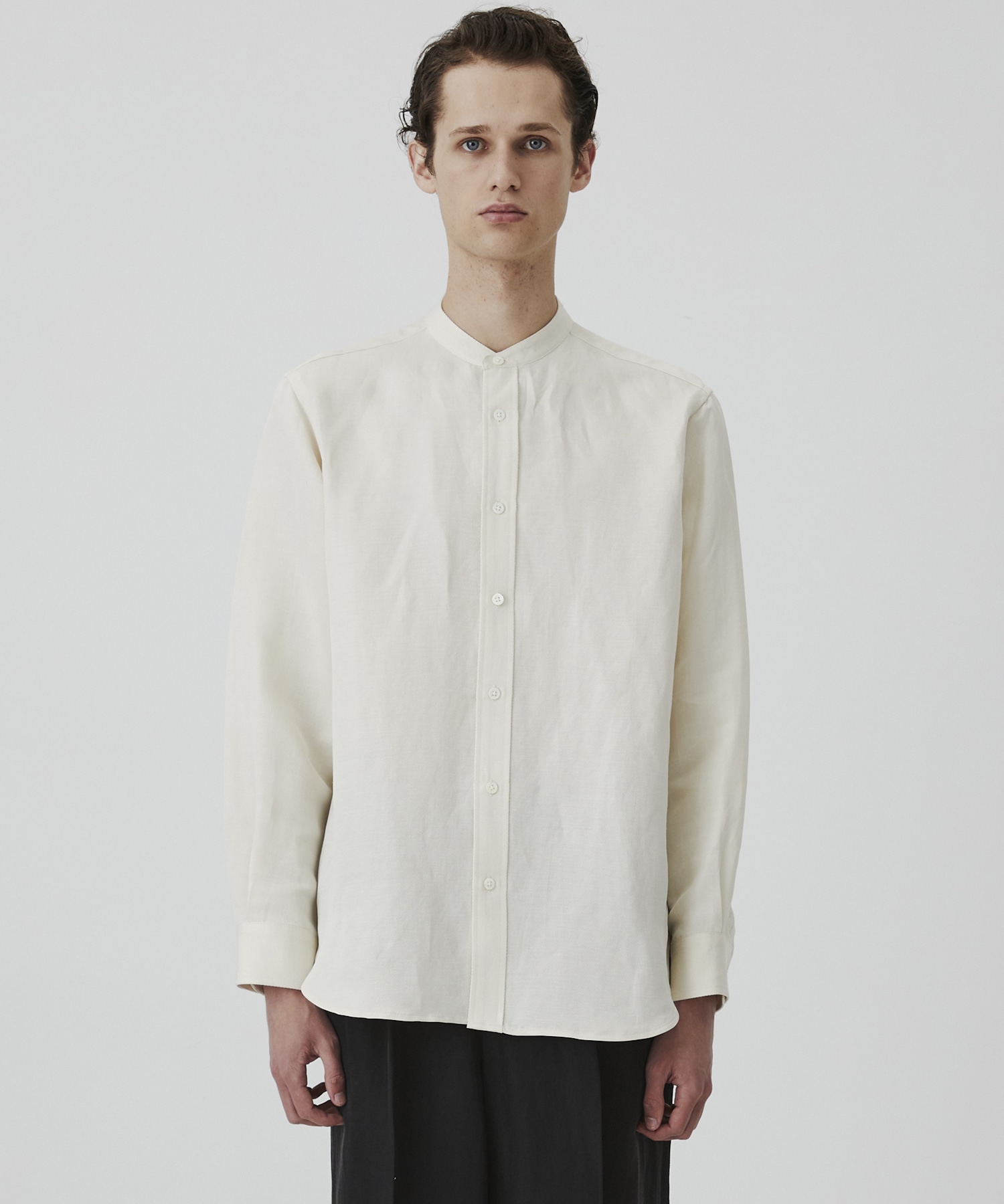 VINTAGE SILK LINEN グランパシャツ