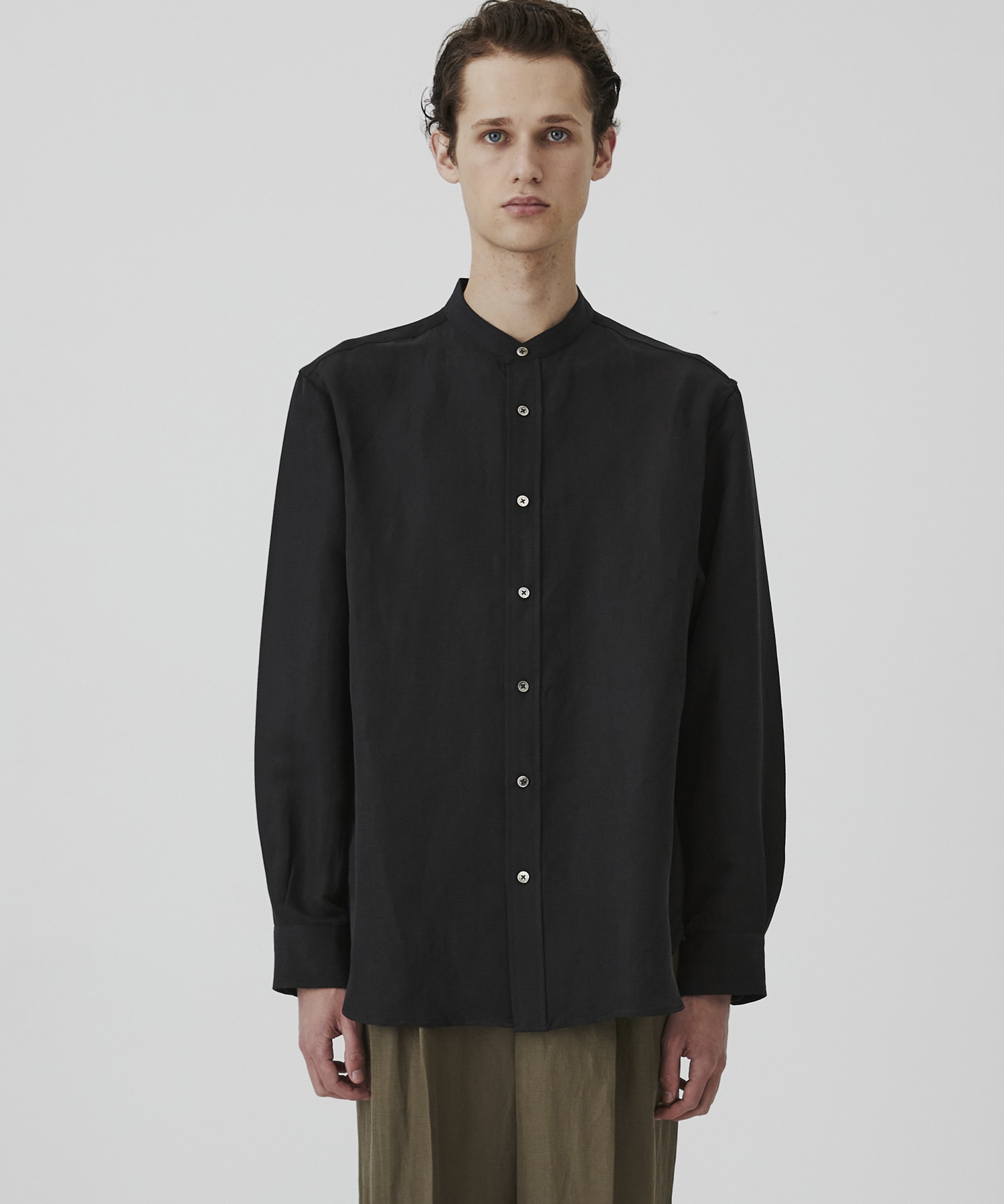 VINTAGE SILK LINEN グランパシャツ