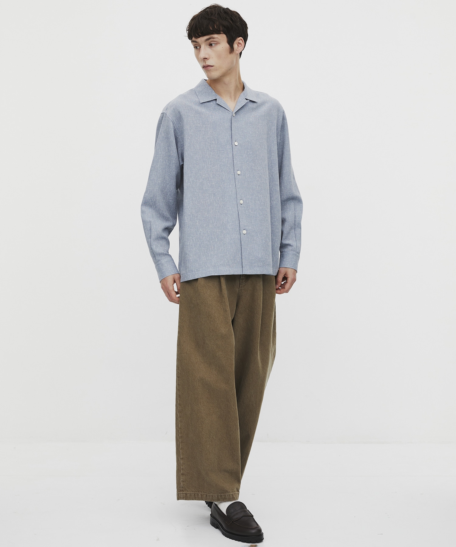 〈再入荷なし〉TWEED COLLER ロングスリーブシャツ