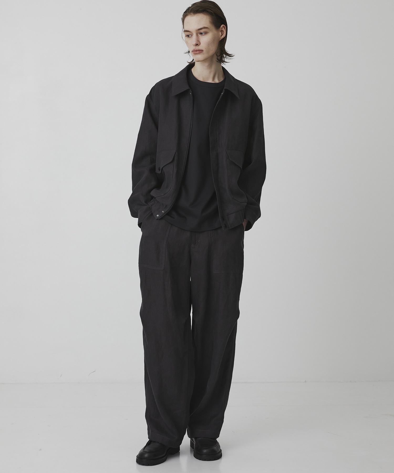 〈2026SS〉HEMP SUEDE フライトジップブルゾン