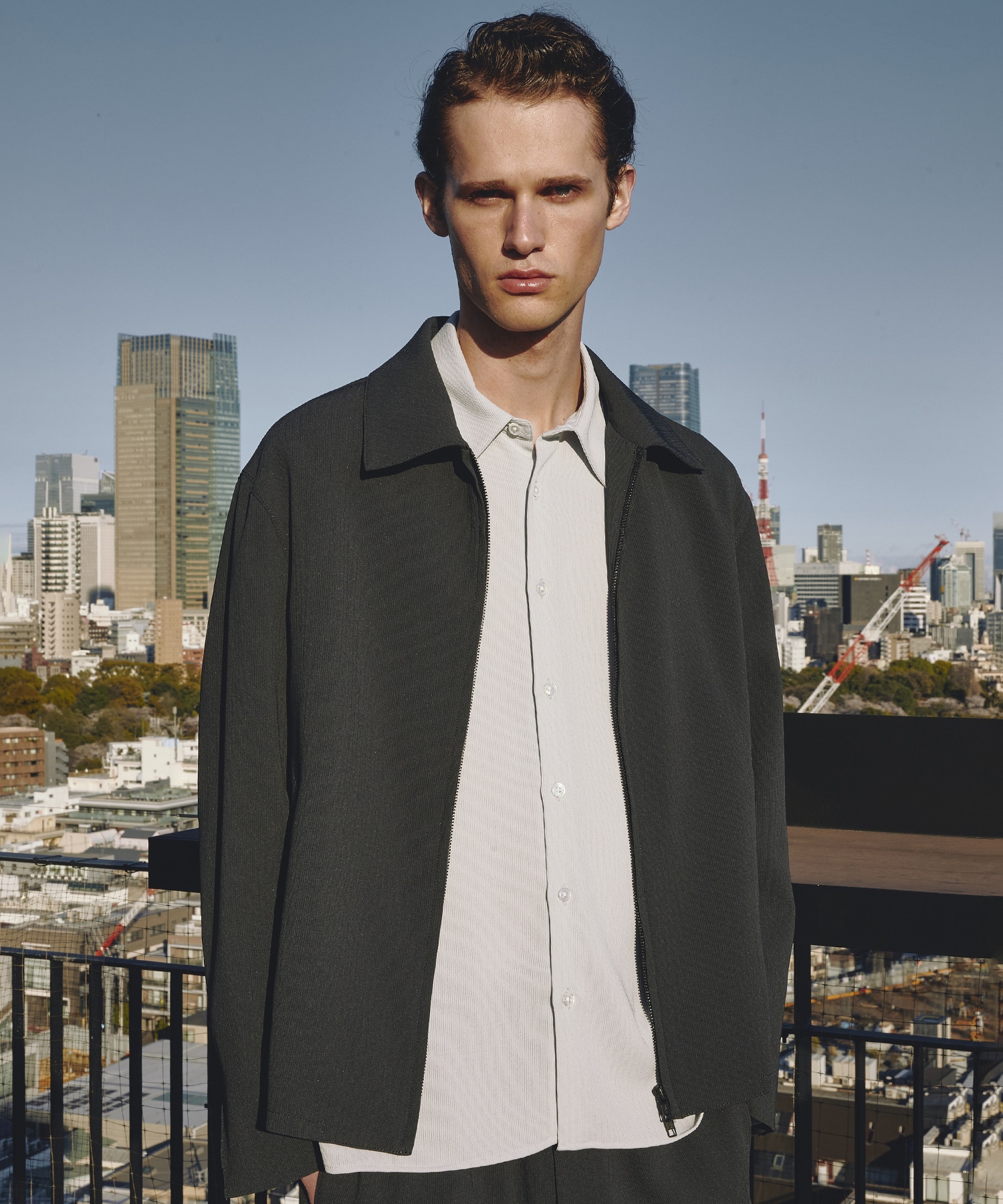 COLD DRY PLEATS ハリントンブルゾン