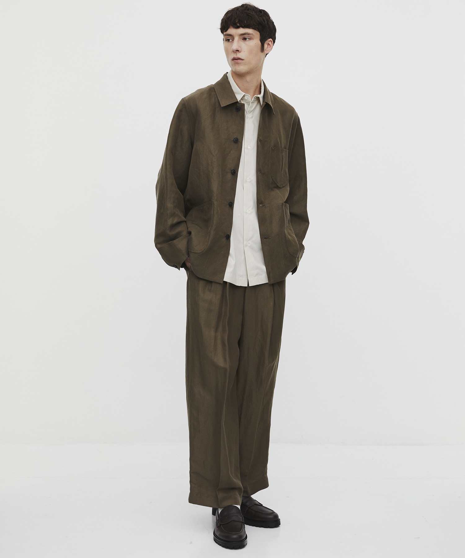 〈残りわずか｜再入荷なし〉VINTAGE SILK LINEN カバーオール