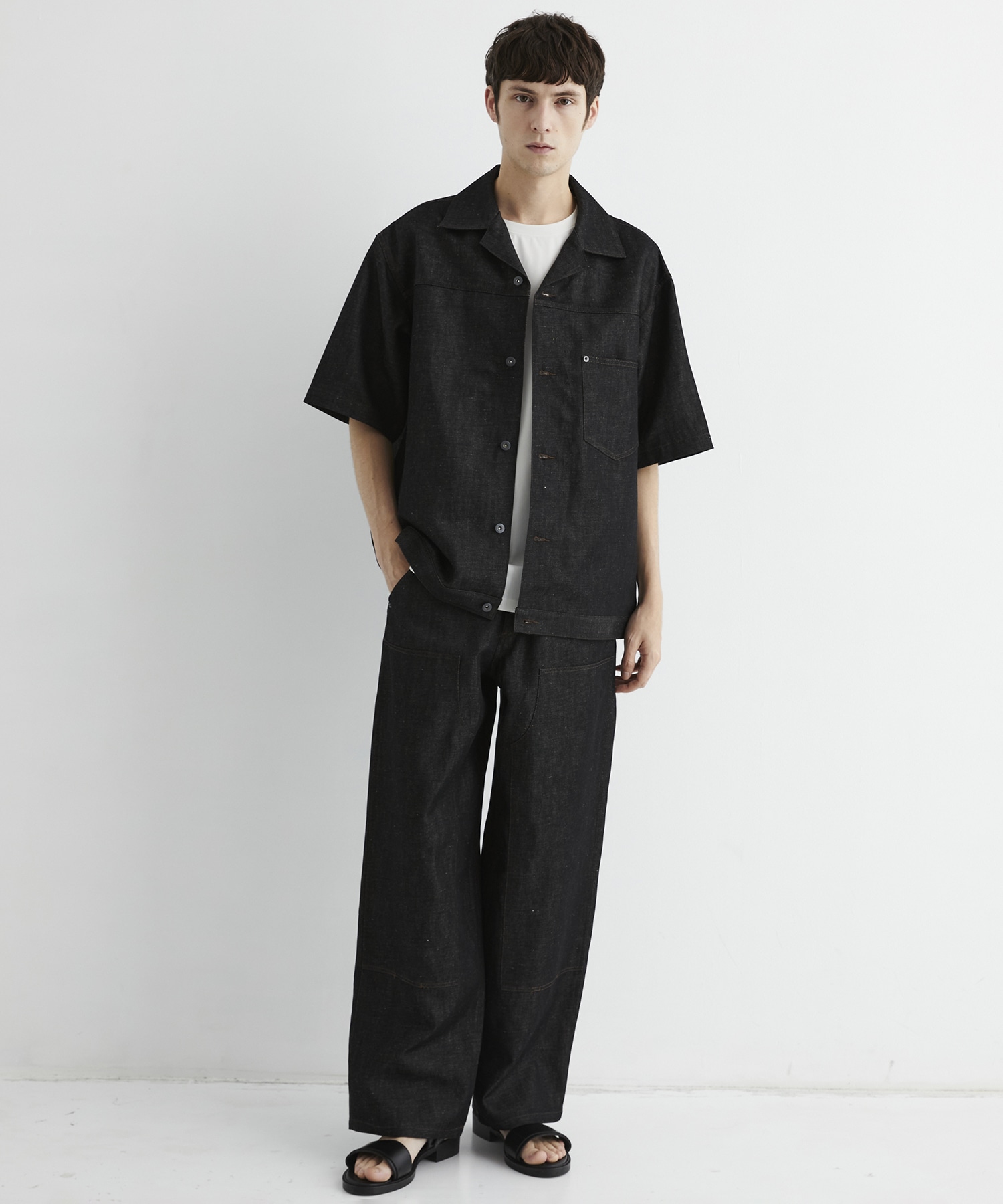 〈残りわずか｜再入荷なし〉9.5oz LINEN DENIM ワークシャツ S/S
