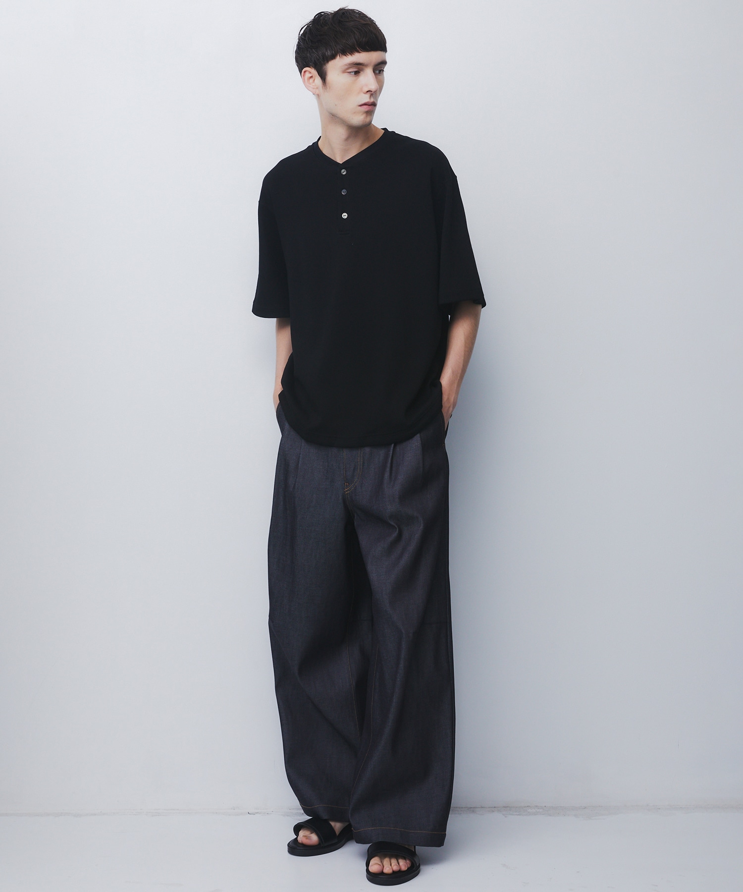SEA ISLAND COTTON THERMAL HENRY TEE