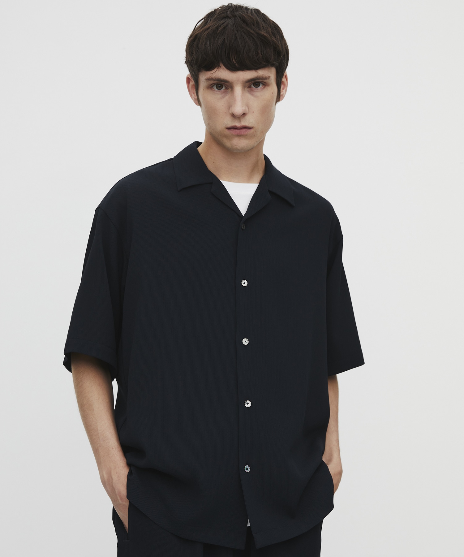 COLD DRY PLEATS オープンカラーシャツ