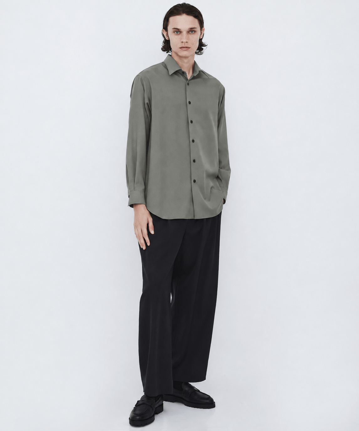 〈残りわずか|再入荷なし〉Super 120's WOOL SERGE LS SHIRT