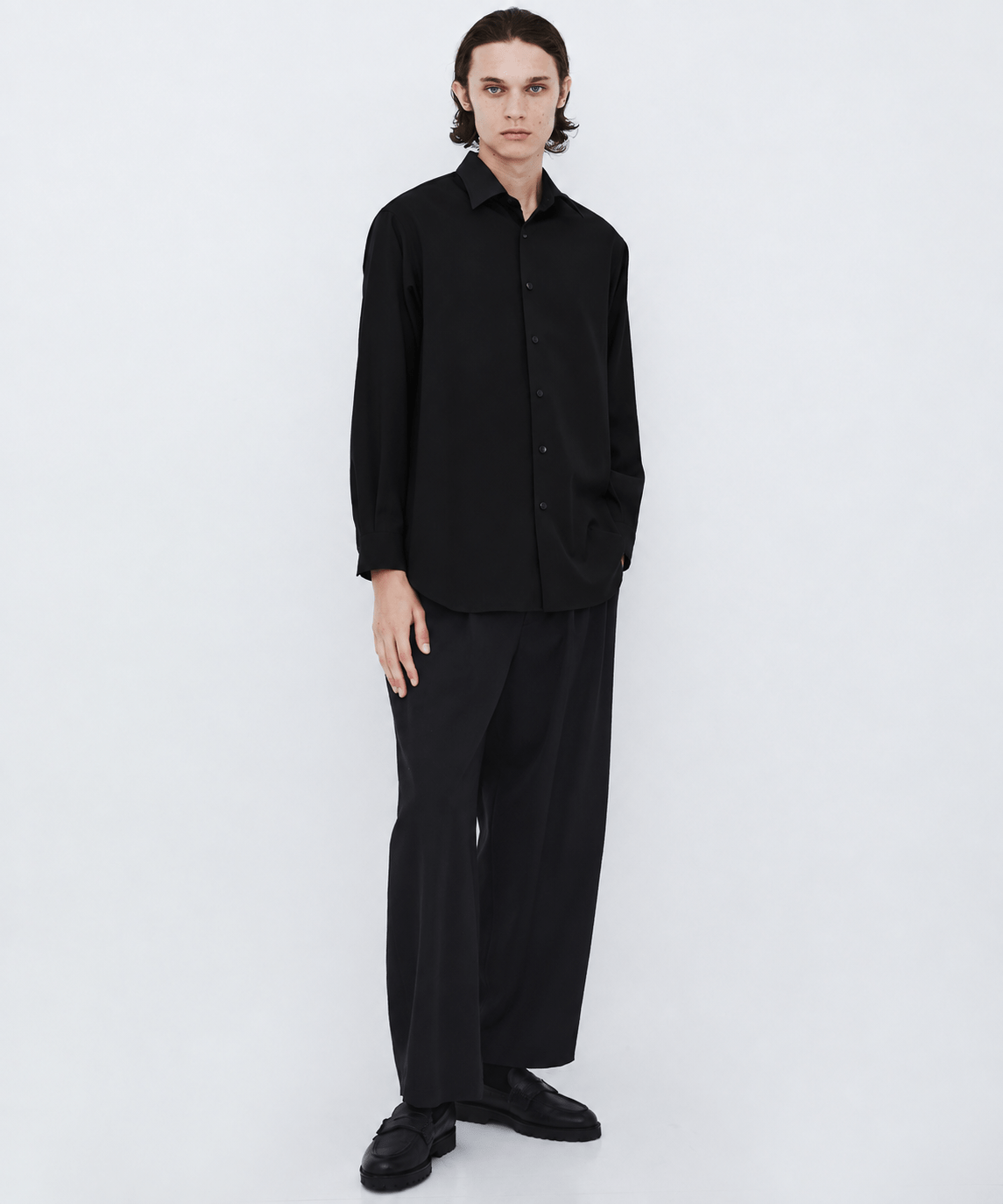 〈残りわずか|再入荷なし〉Super 120's WOOL SERGE LS SHIRT