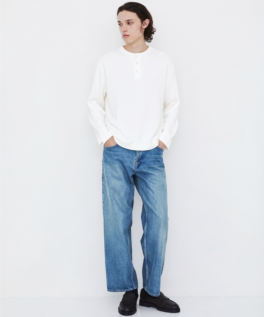 SEA ISLAND COTTON THERMAL HENRY LSTEE