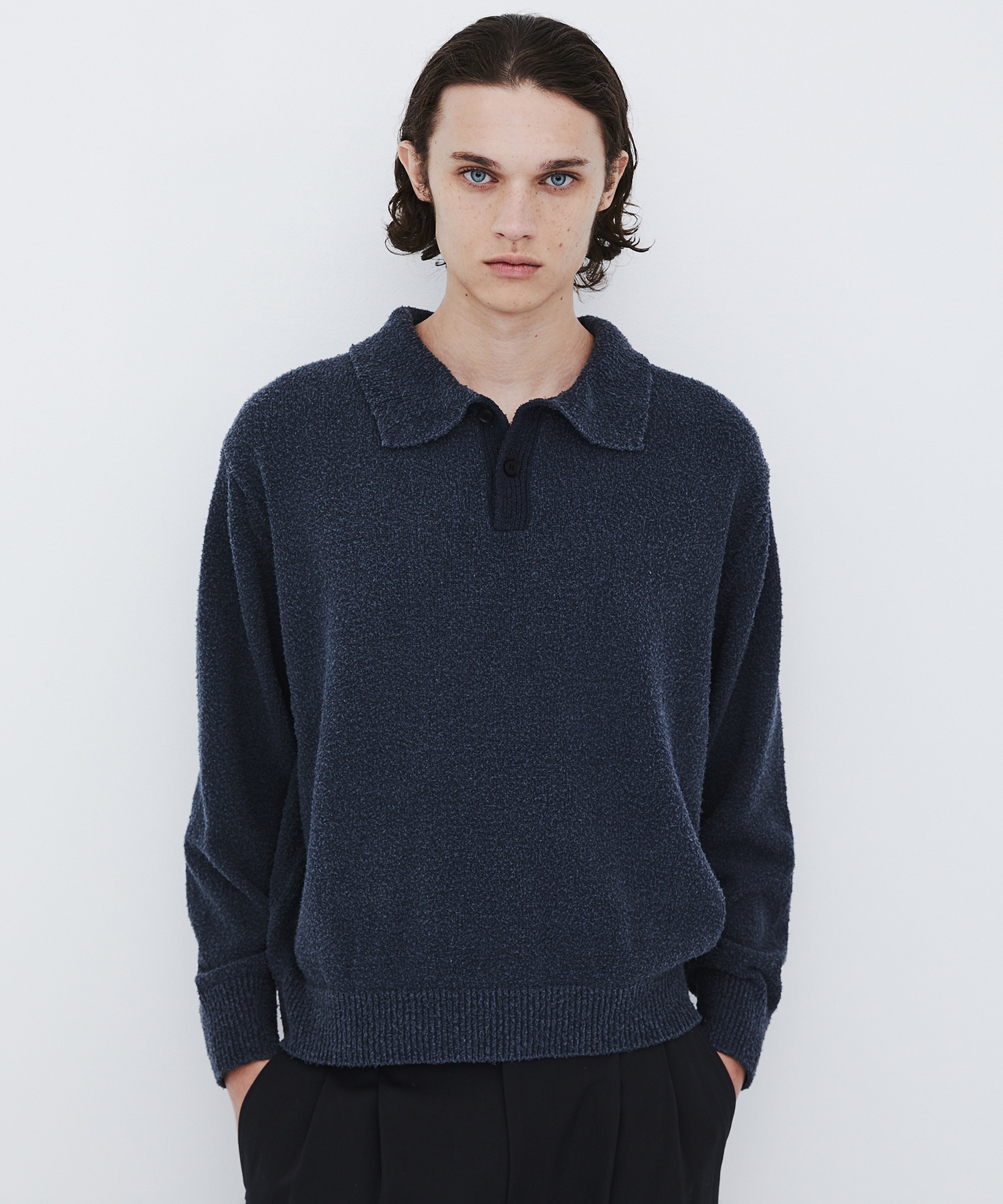〈数量限定|各サイズ:残り1点〉7G SILK NEP TWEED POLO SHIRTS