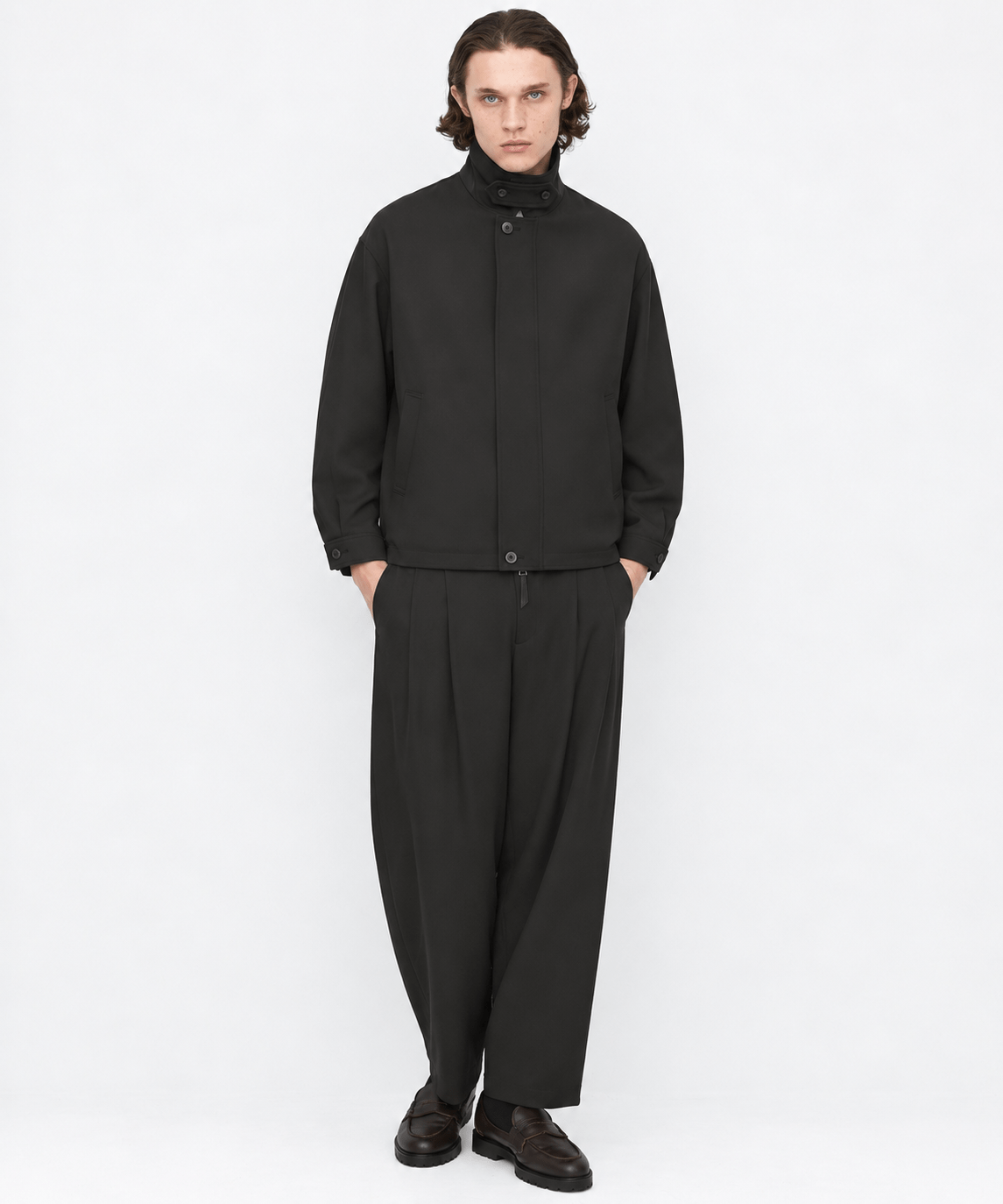 超撥水 SUPER 120's WOOL GABARDINE 2タックバレルパンツ