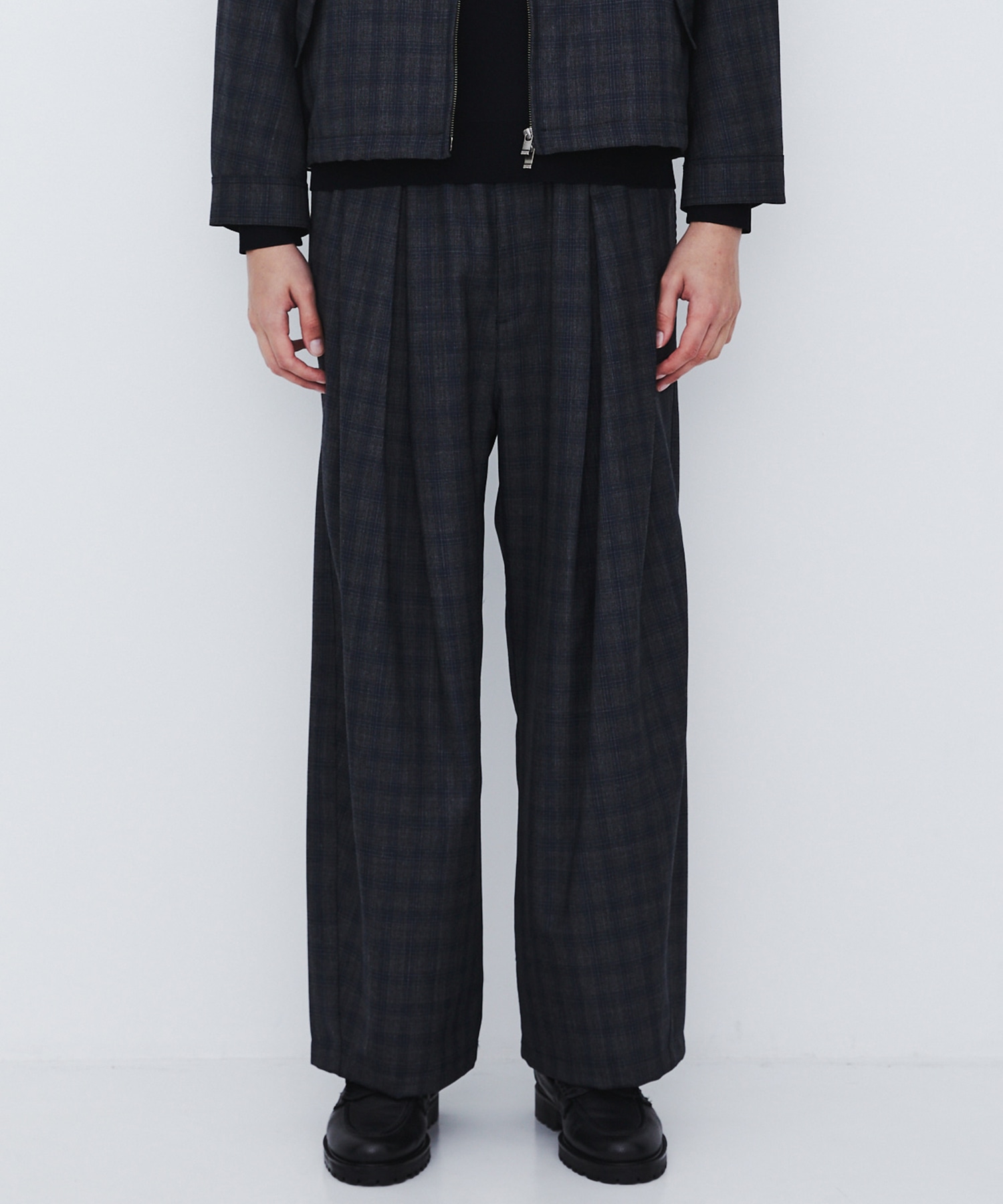 〈数量限定〉CUBA CHECK 2タックワイドパンツ