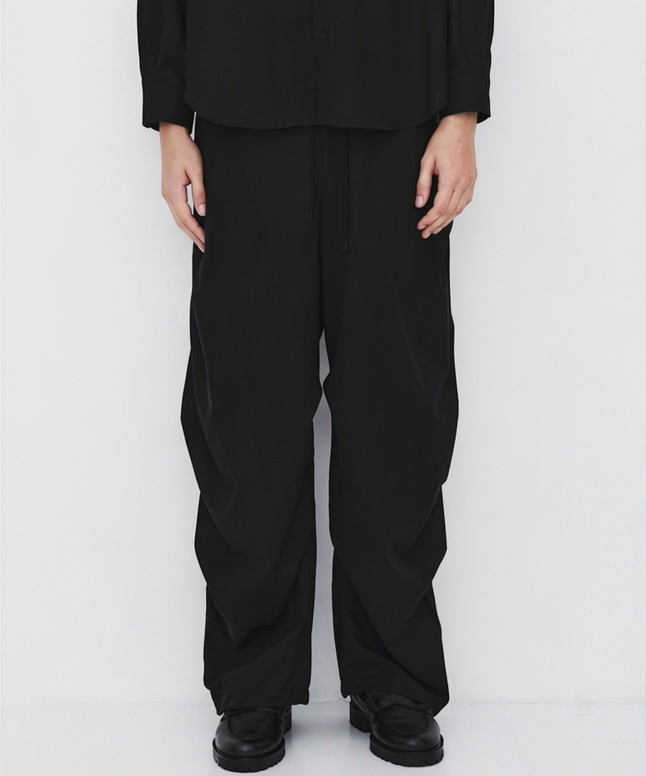 WOOL NYLON RIPSTOP ワイドパラシュートパンツ